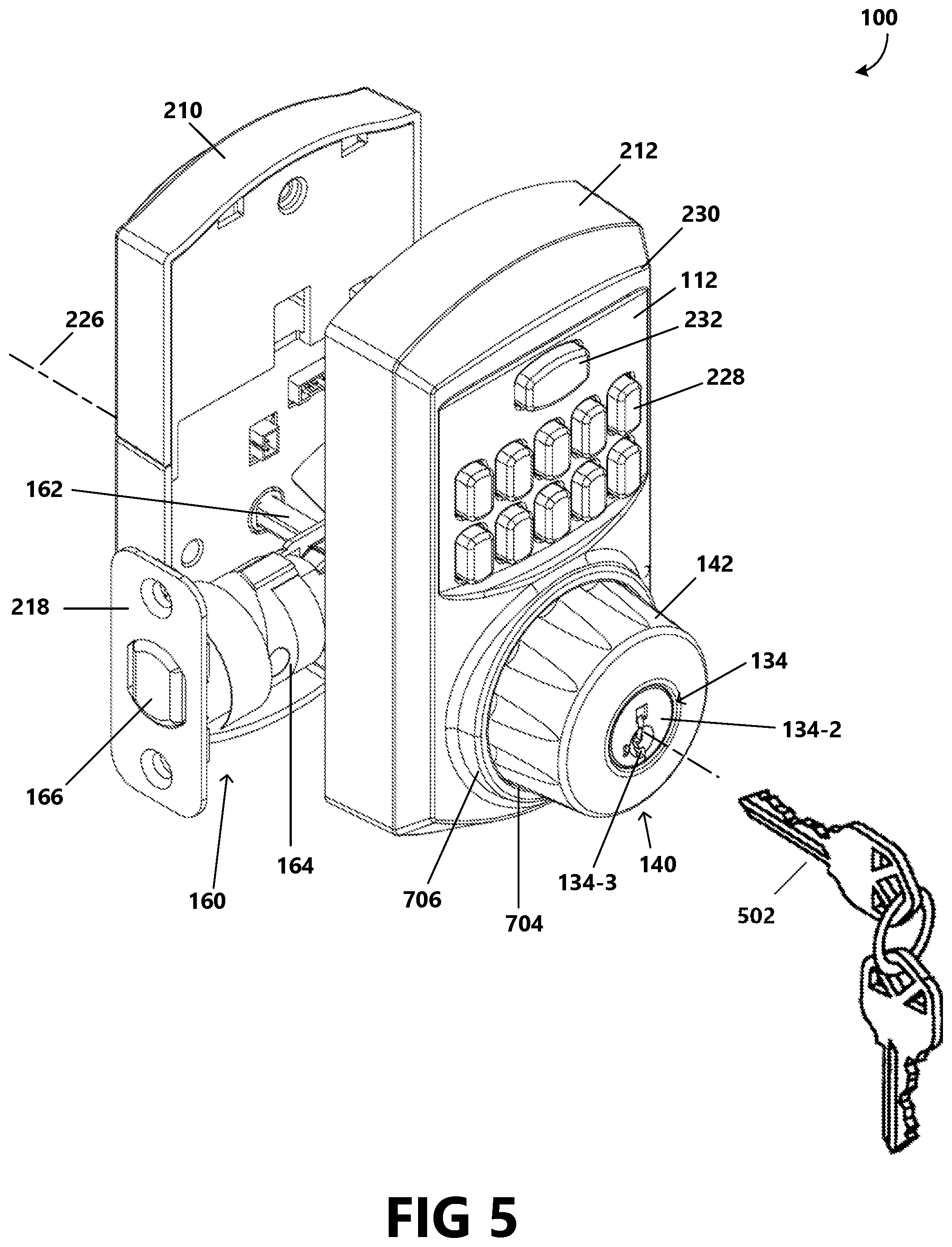 Patent US12322231 Figure 6 – Manual electronic deadbolt