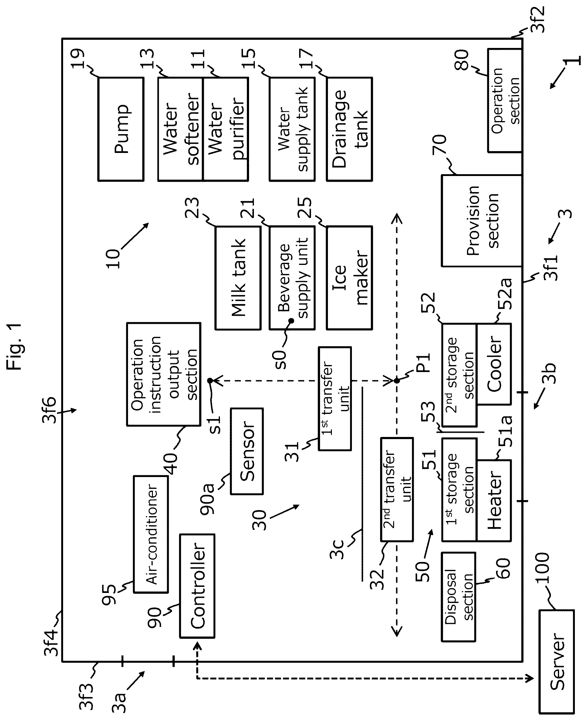 Patent US12322238 Figure 1 – Beverage providing device