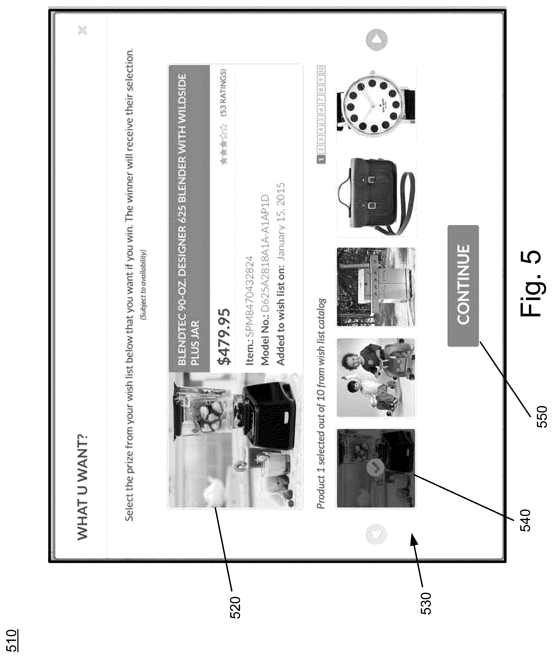 Patent US12322245 Figure 5 – System and method for on-line game based on consumer wish list