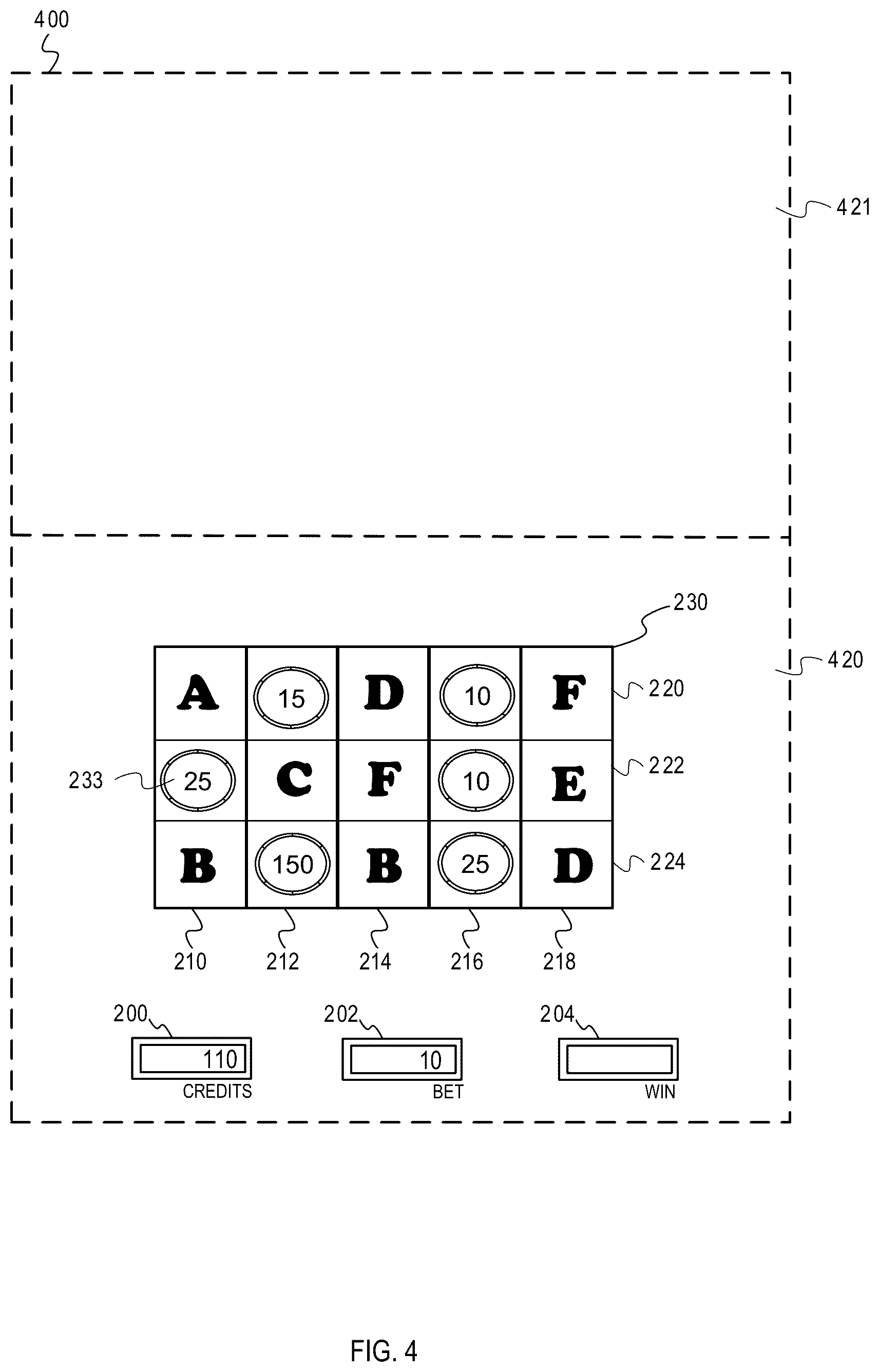 Patent US12322253 Figure 4 – Gaming machine with hierarchical collector feature