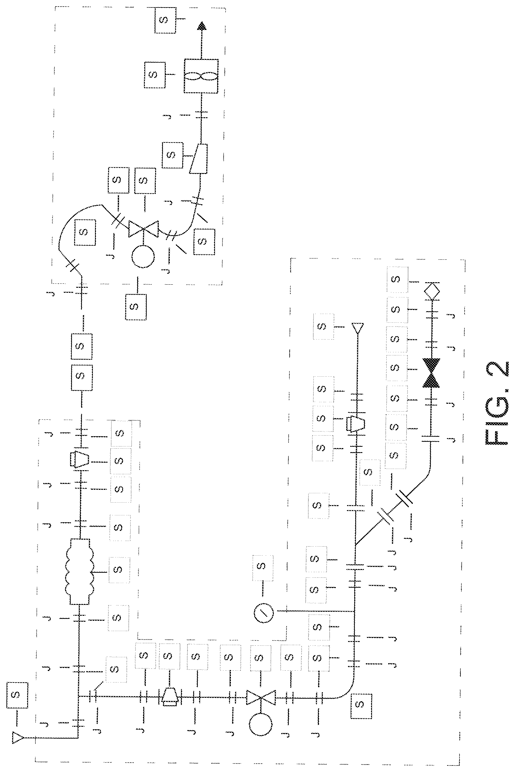 Patent US12322266 Figure 2 – Monitoring chemicals and gases along pipes, valves and flanges