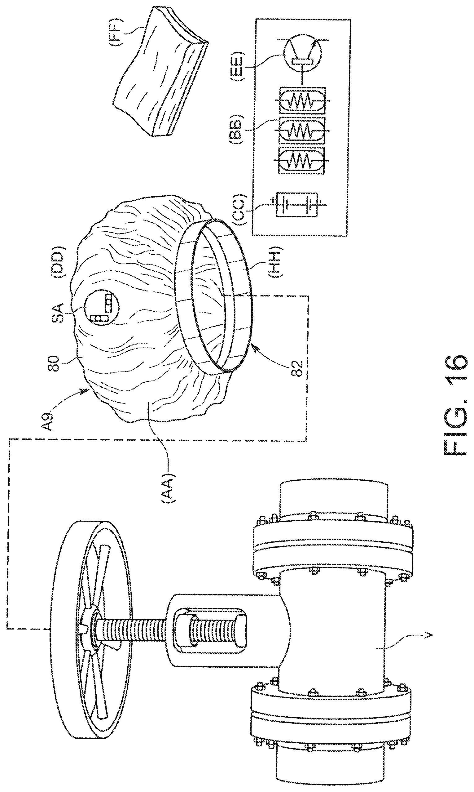 Patent US12322266 Figure 12 – Monitoring chemicals and gases along pipes, valves and flanges