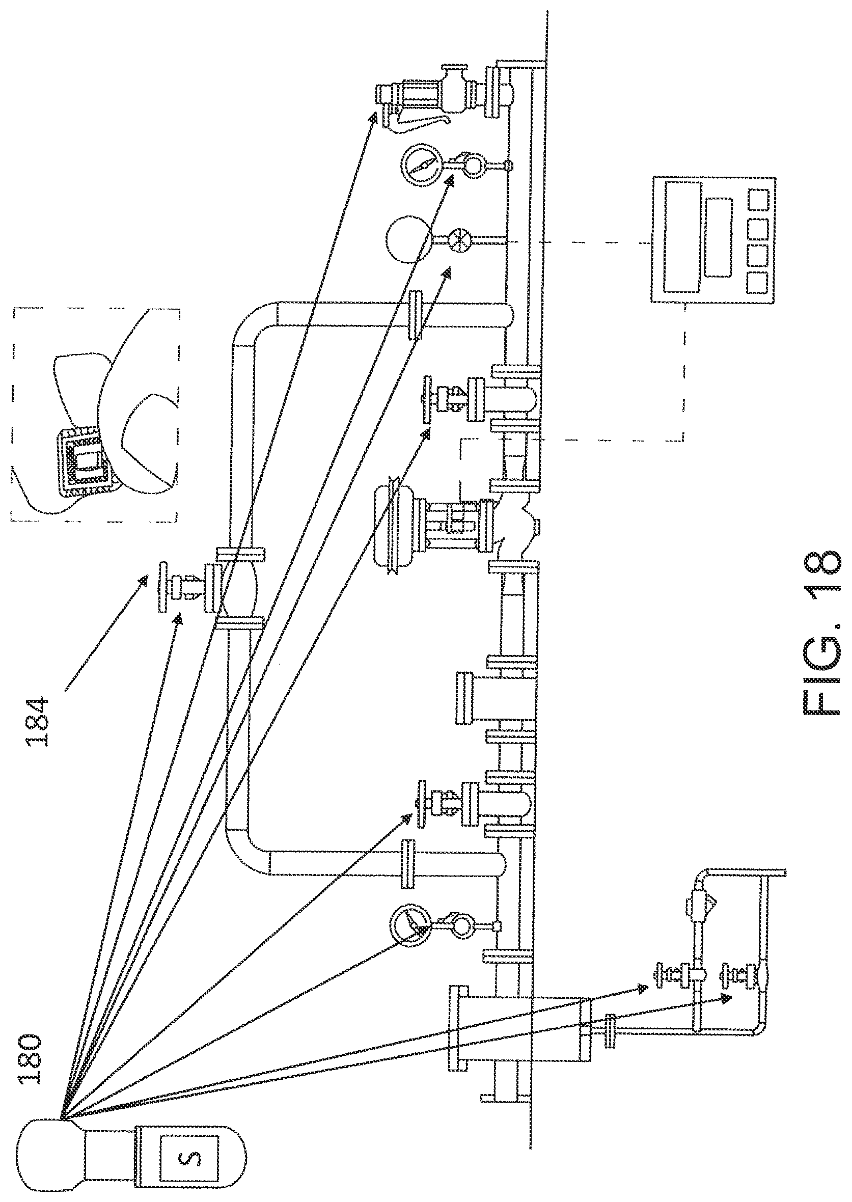 Patent US12322266 Figure 14 – Monitoring chemicals and gases along pipes, valves and flanges