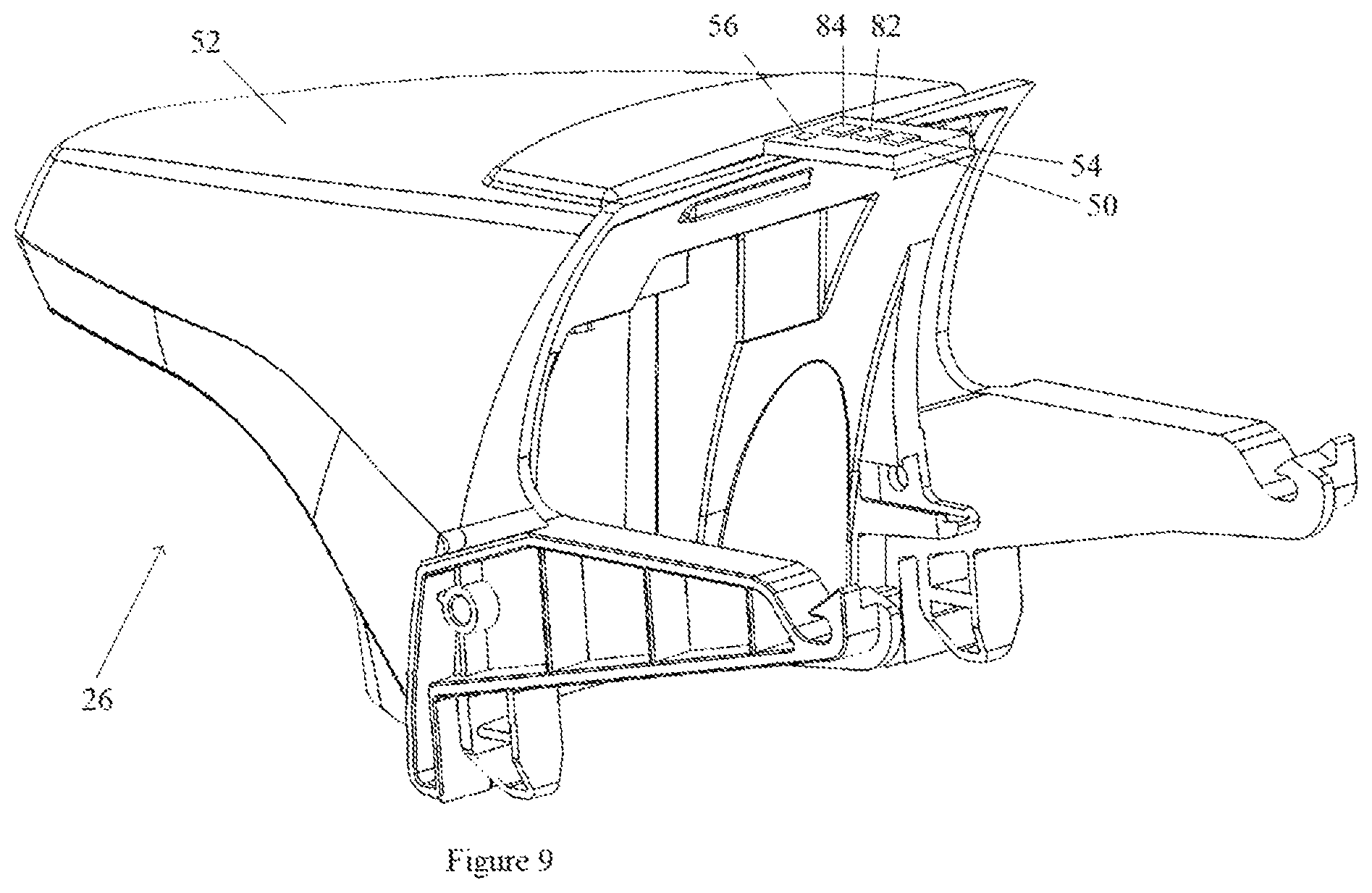 Patent US12322268 Figure 9 – Fluid dispenser with illuminable cover