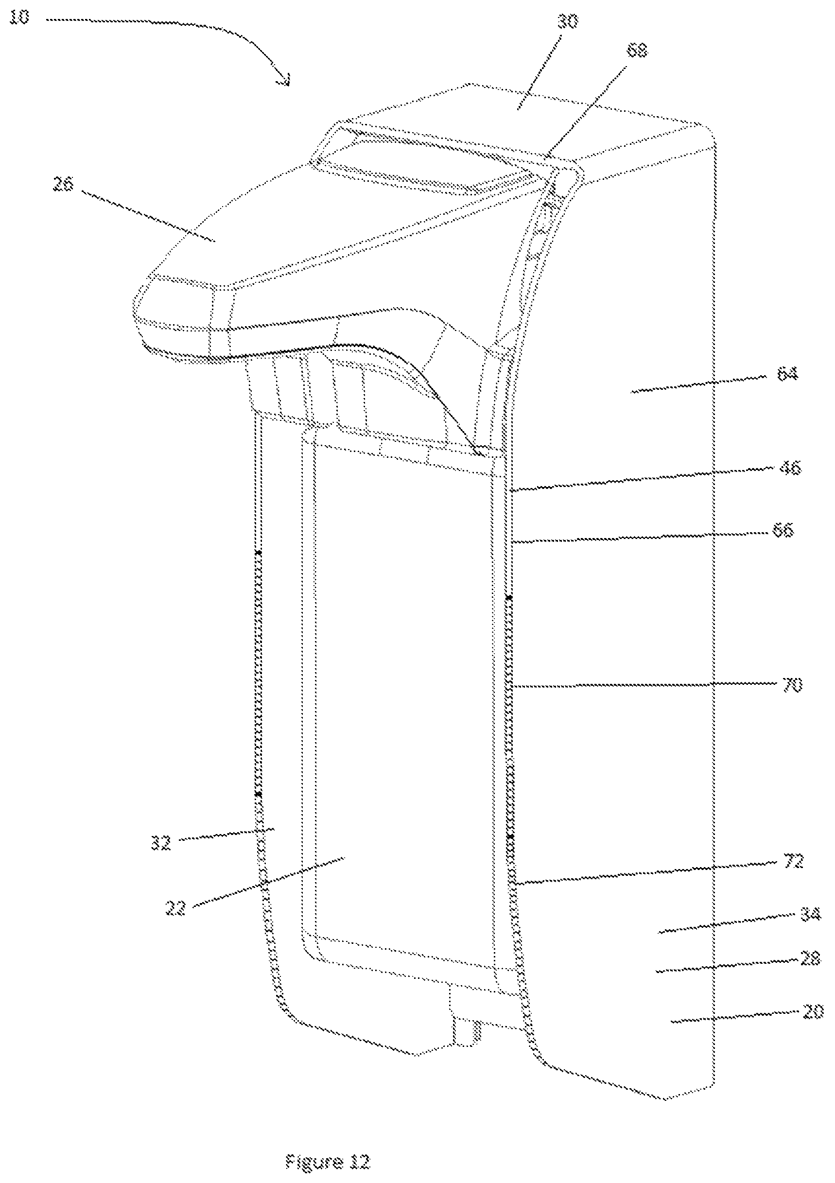 Patent US12322268 Figure 12 – Fluid dispenser with illuminable cover
