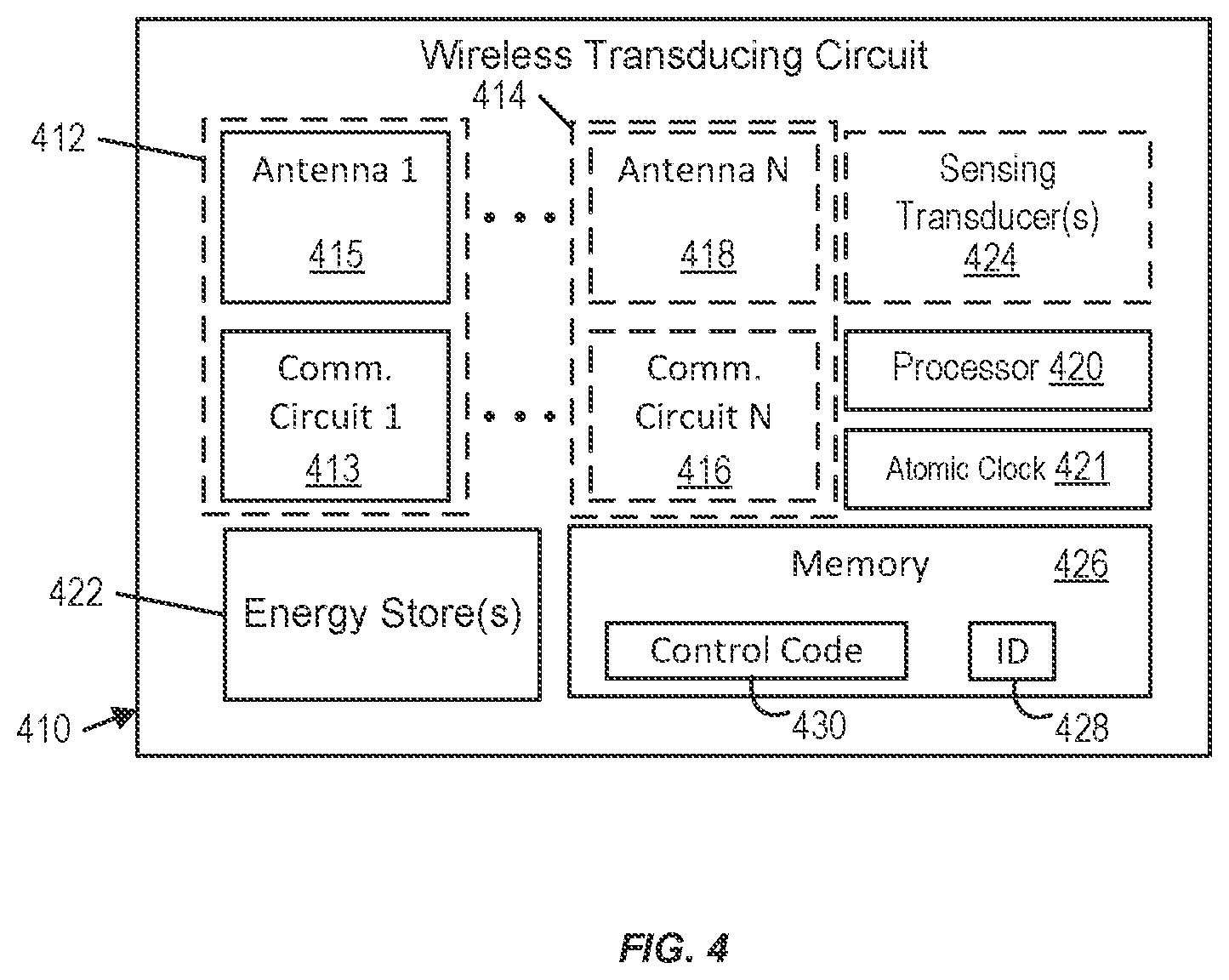 Patent US12322269 Figure 4 – Wireless tracking belts for asset tracking