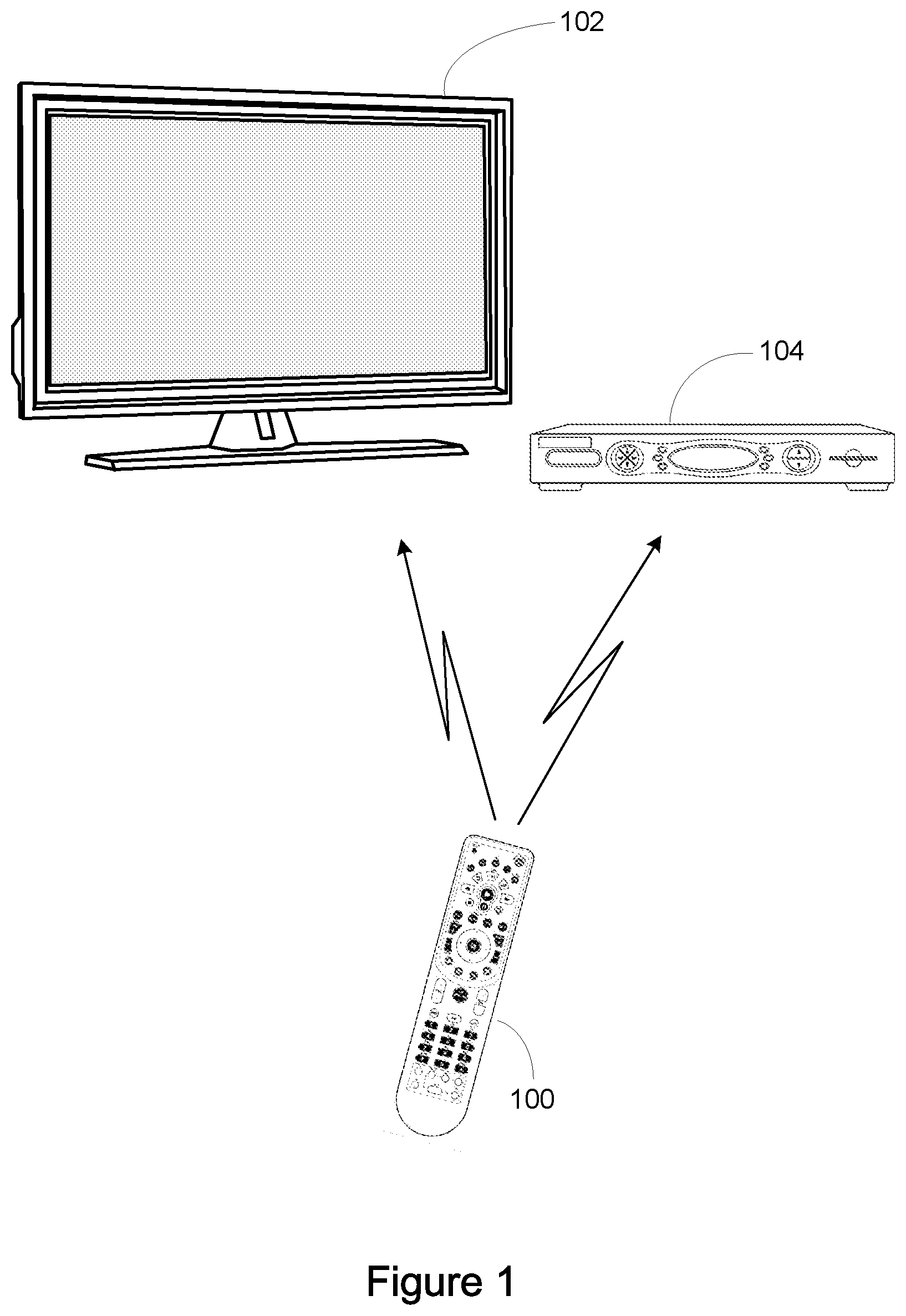 Patent US12322282 Figure 1 – System and method for rapid configuration of a universal controlling device