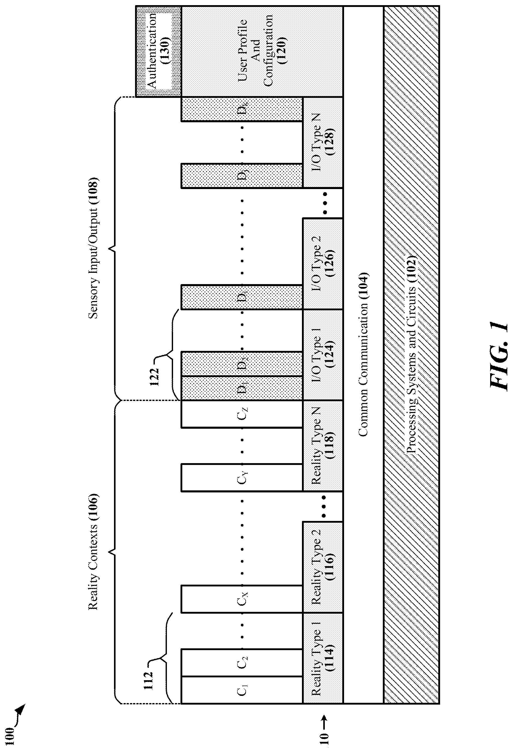 Patent US12322301 Figure 1 – Virtual, augmented and extended reality system