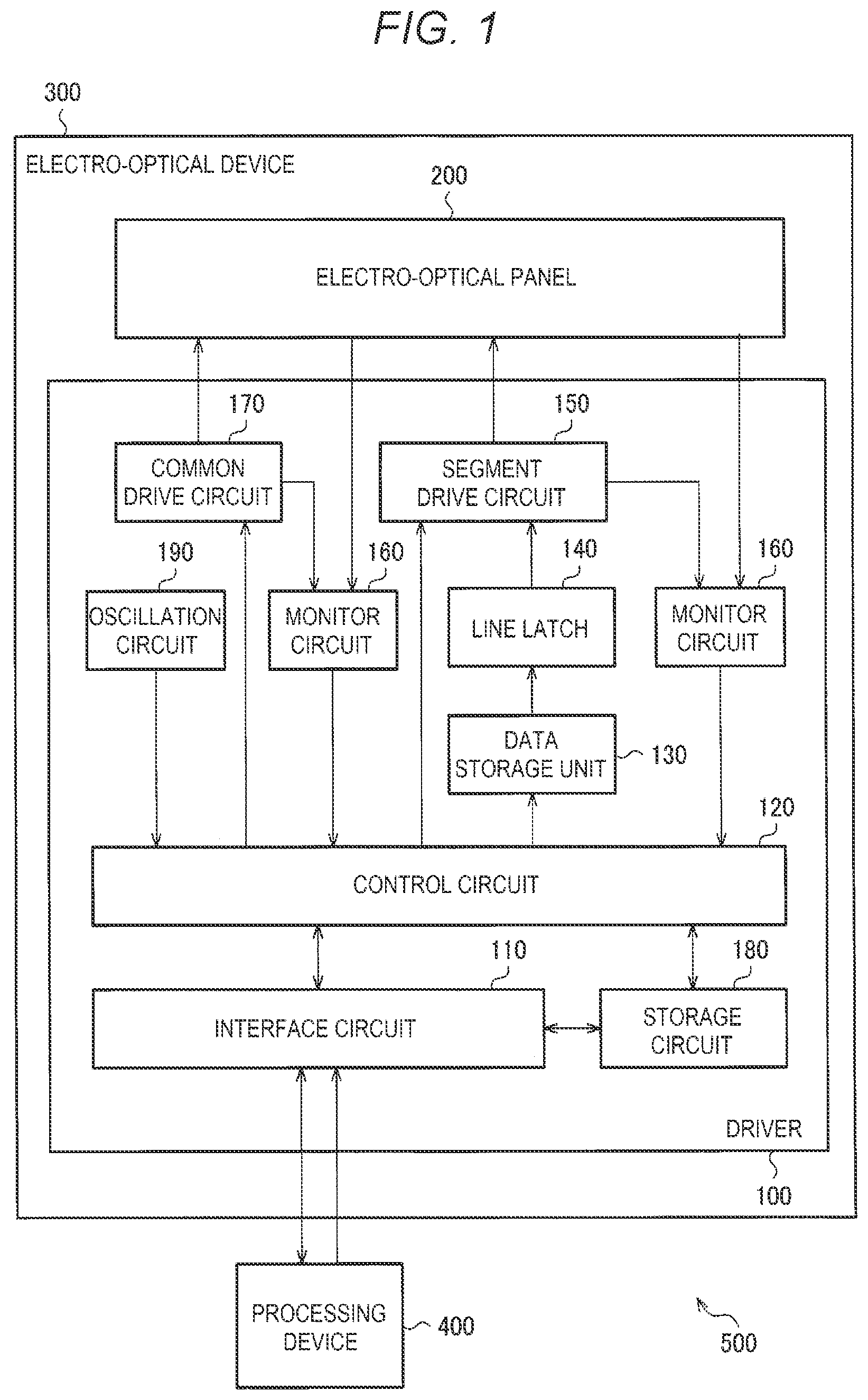 Patent US12322307 Figure 1 – Driver and electro-optical device