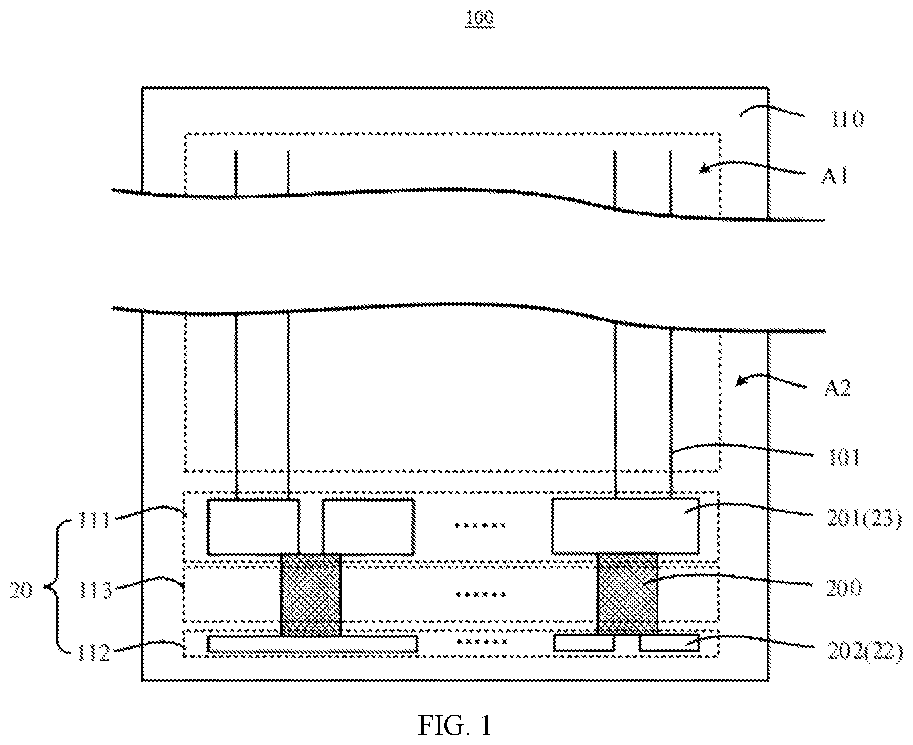 Patent US12322318 Figure 1 – Display panel and electronic terminal compising storobe module connecting input terminals to output terminals
