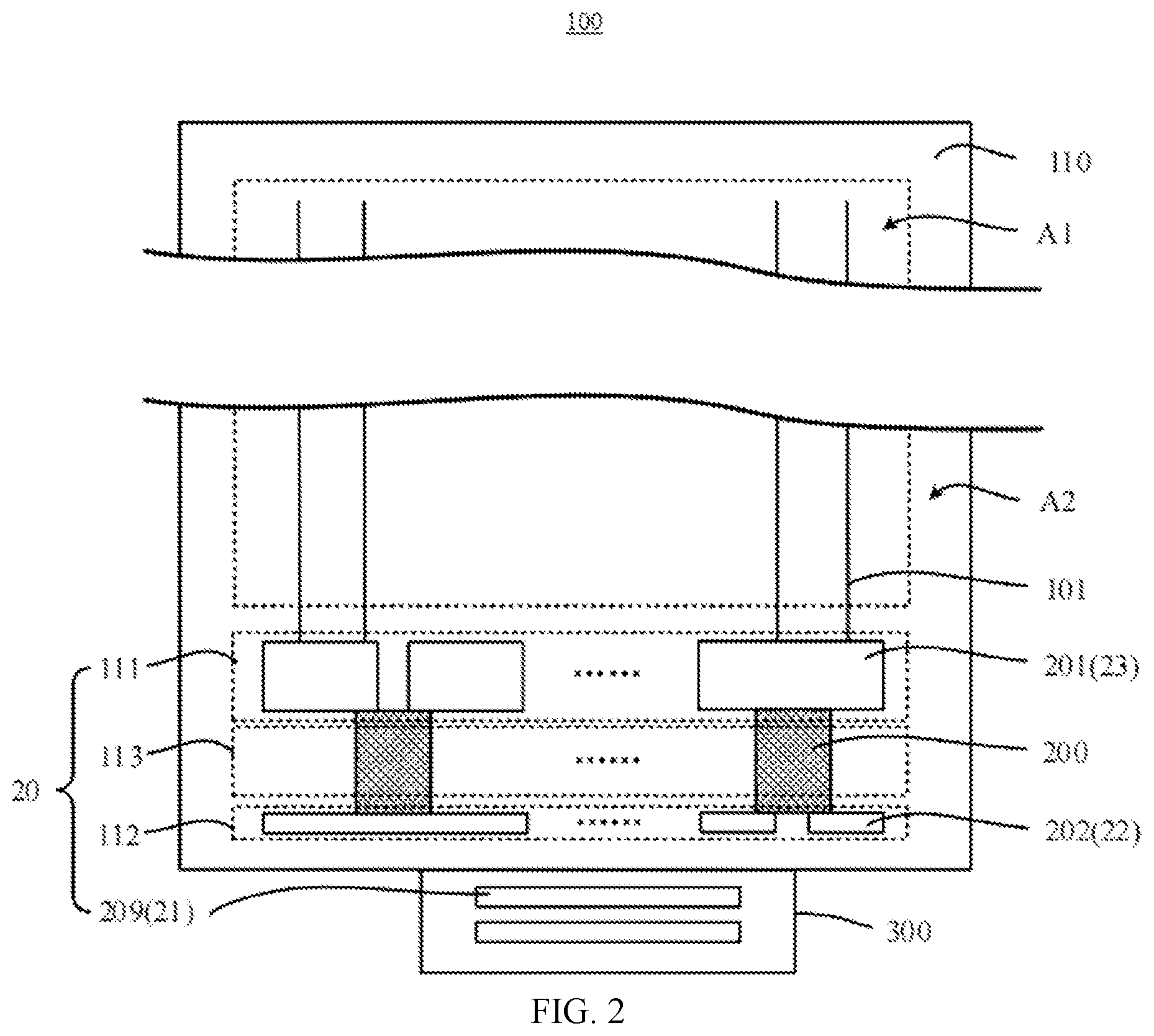 Patent US12322318 Figure 2 – Display panel and electronic terminal compising storobe module connecting input terminals to output terminals