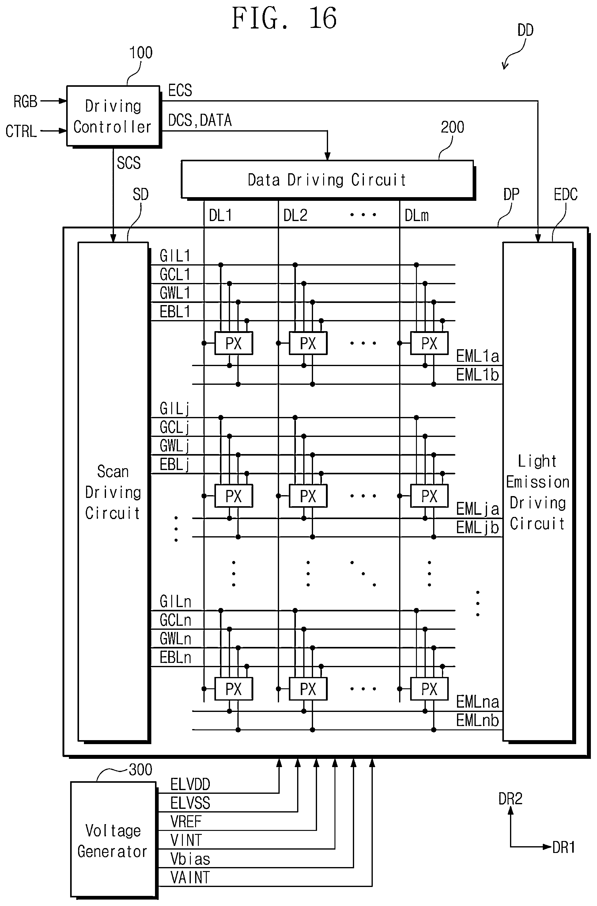 Patent US12322327 Figure 16 – Display device and driving method thereof