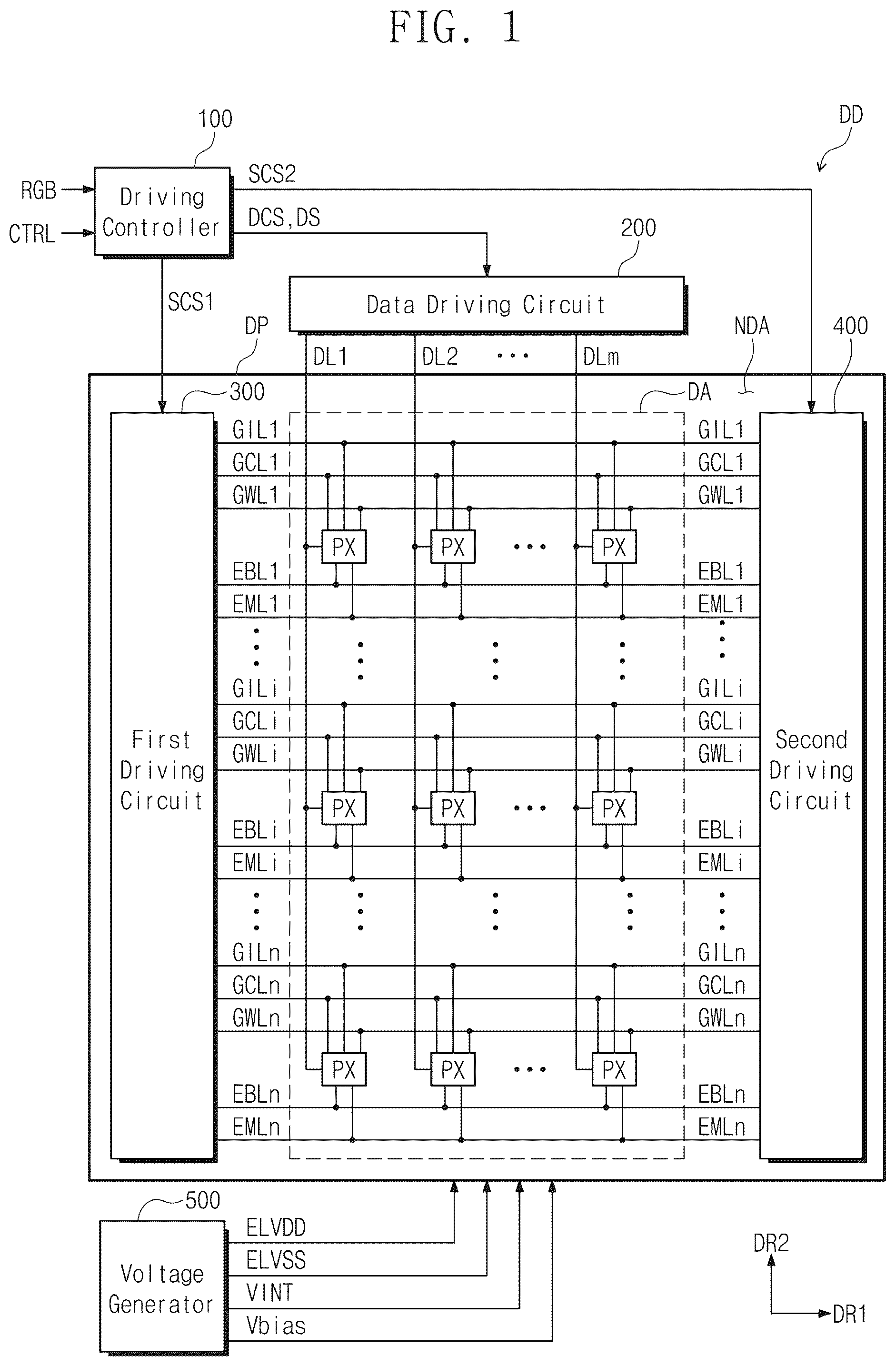 Patent US12322328 Figure 1 – Pixel and display device capable of operating at high operating frequency