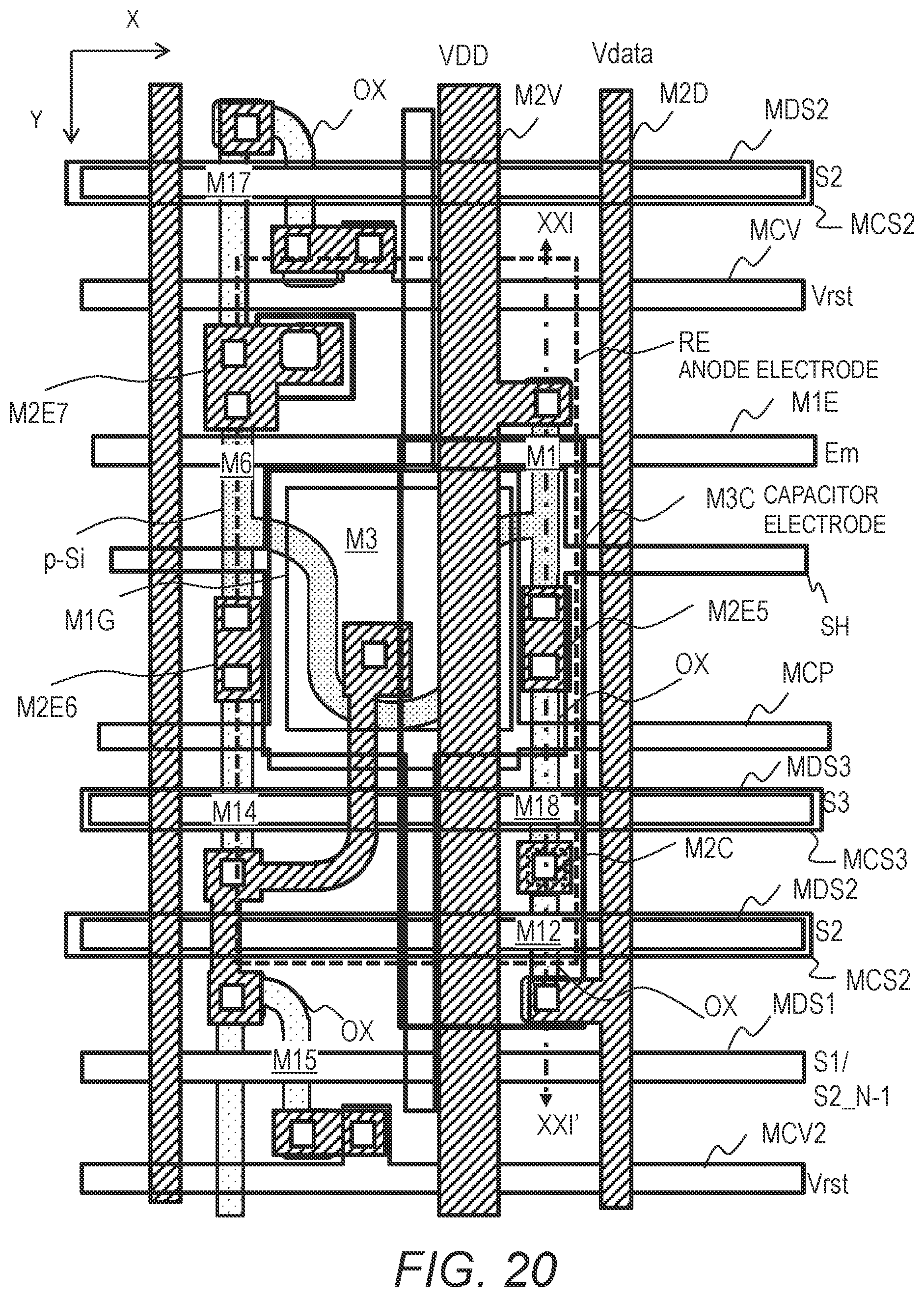 Patent US12322332 Figure 20 – Pixel circuit configured to control light-emitting element