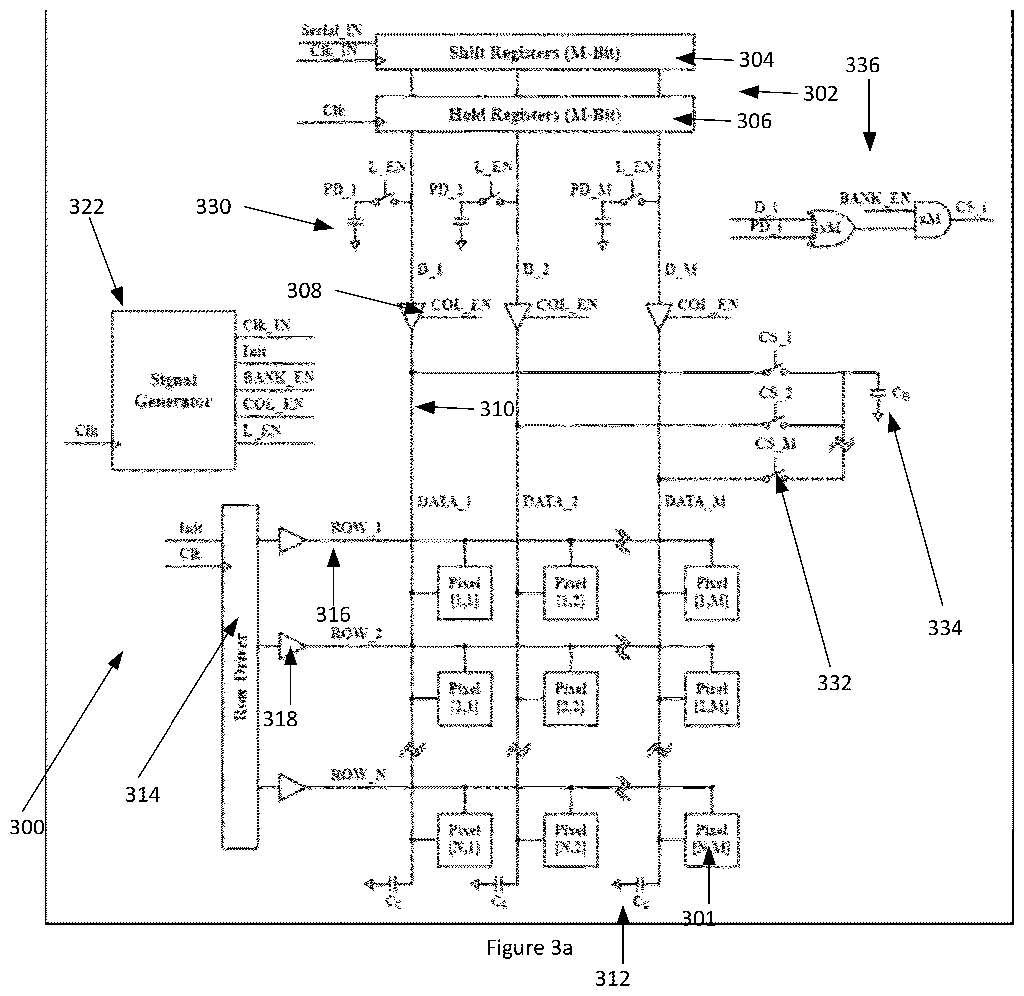 Patent US12322348 Figure 3 – Low-power active matrix display with row and/or data driver energy recycling techniques