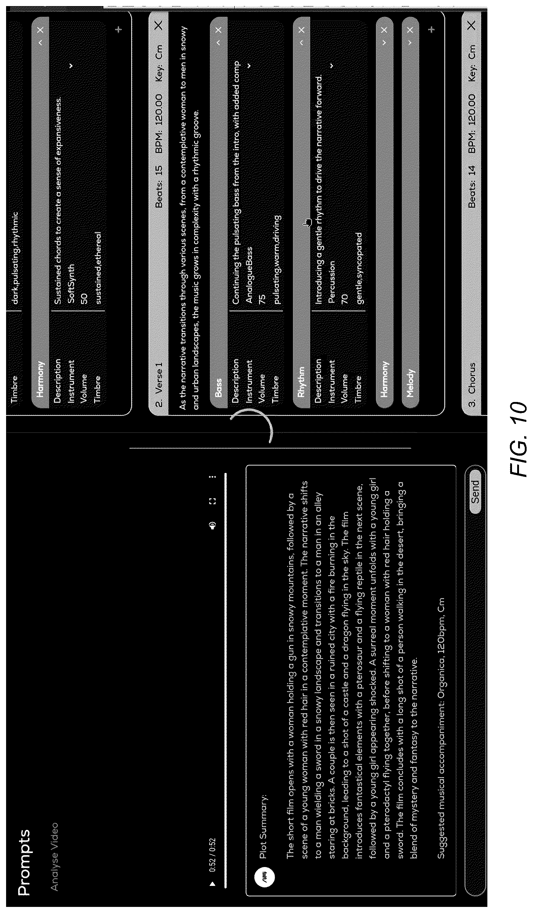 Patent US12322363 Figure 10 – Techniques for generating musical plan based on both explicit user parameter adjustments and automated parameter adjustments based on conversational interface