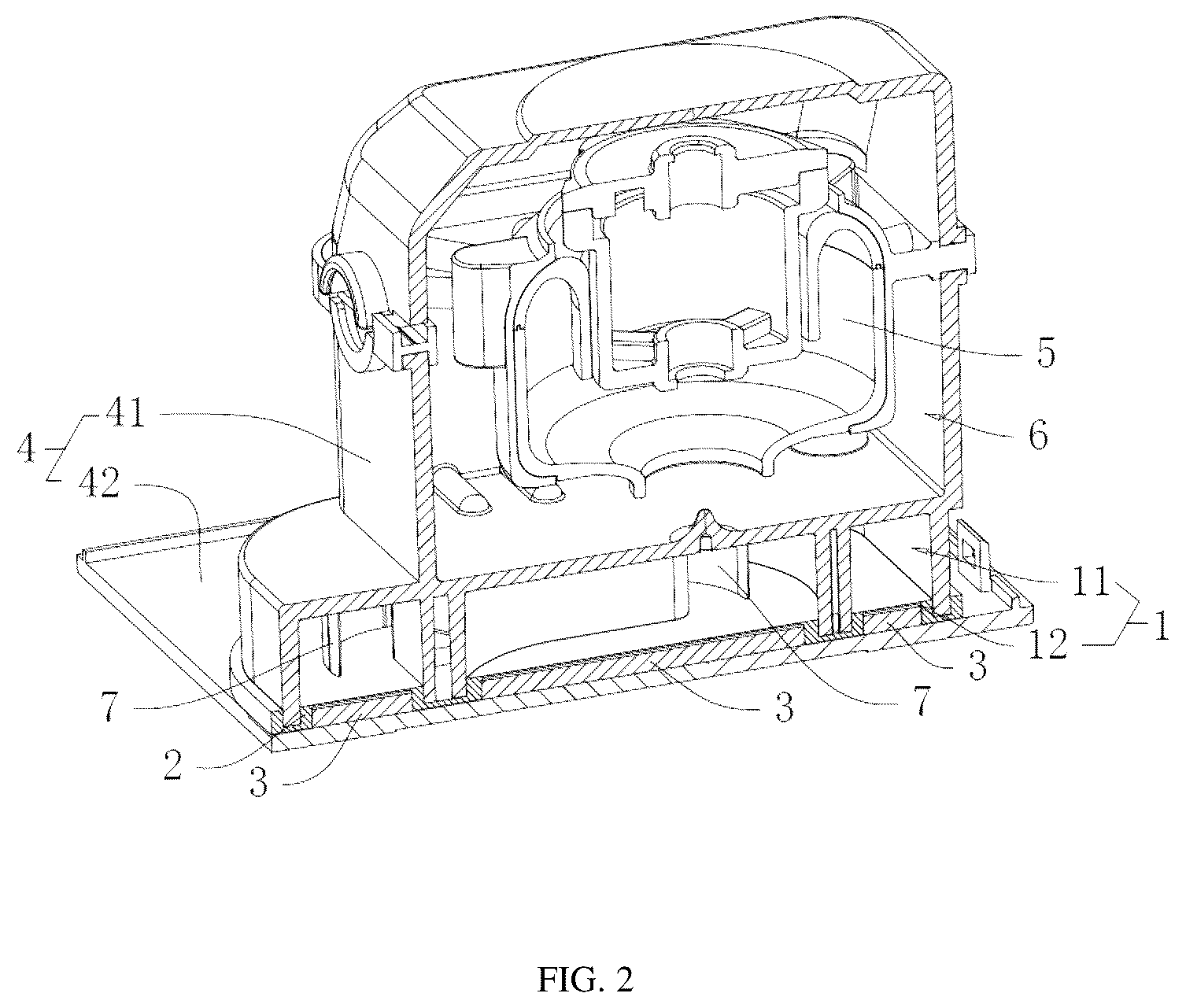 Patent US12322364 Figure 2 – Noise reduction gas path structure, gas path device and respirator