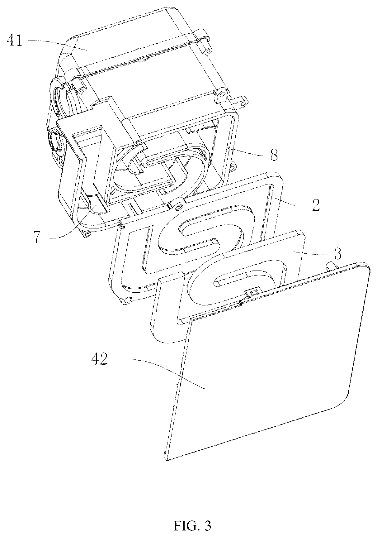 Patent US12322364 Figure 3 – Noise reduction gas path structure, gas path device and respirator