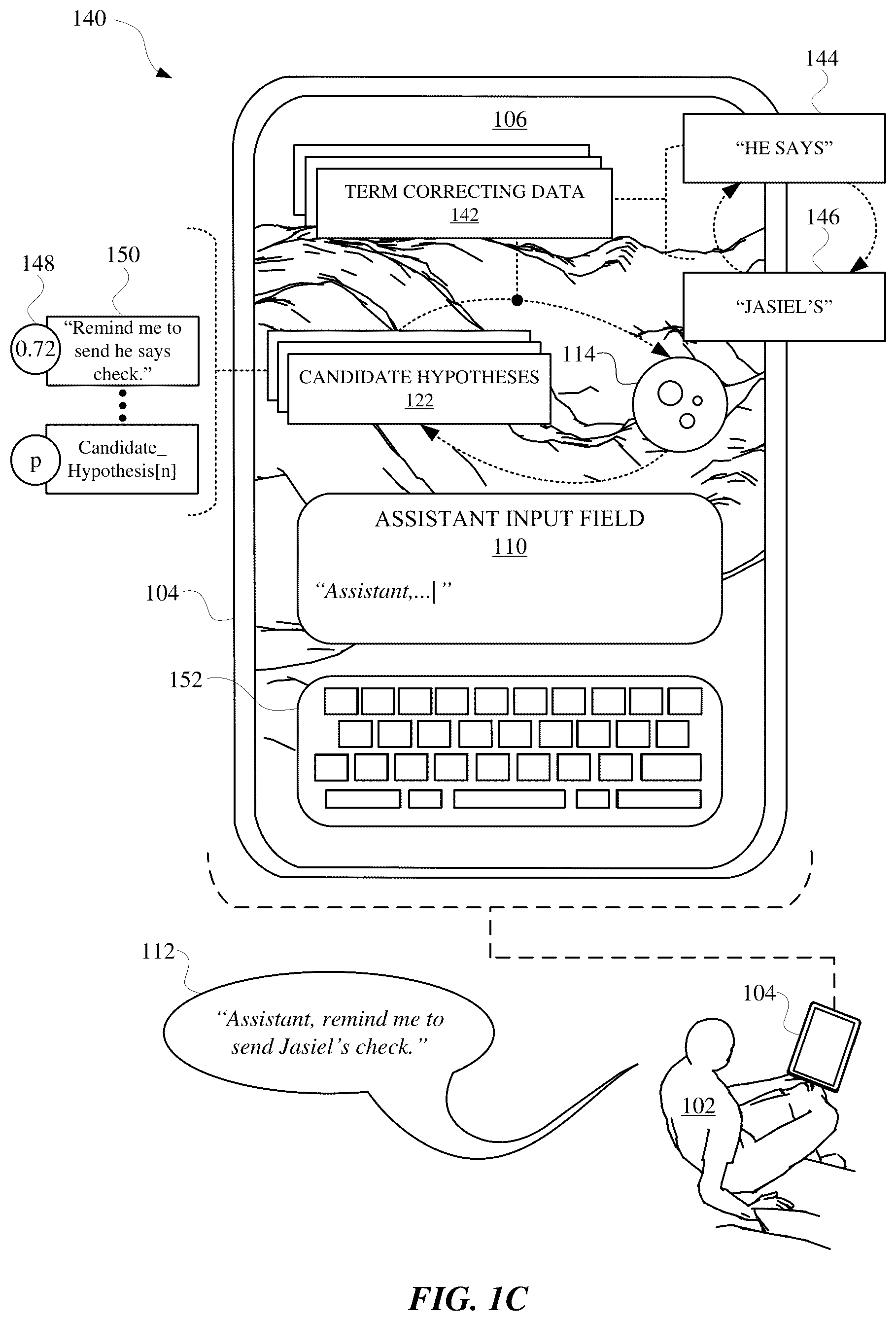 Patent US12322388 Figure 3 – Correcting speech recognition errors by considering prior user edits and/or assessing fulfillment data