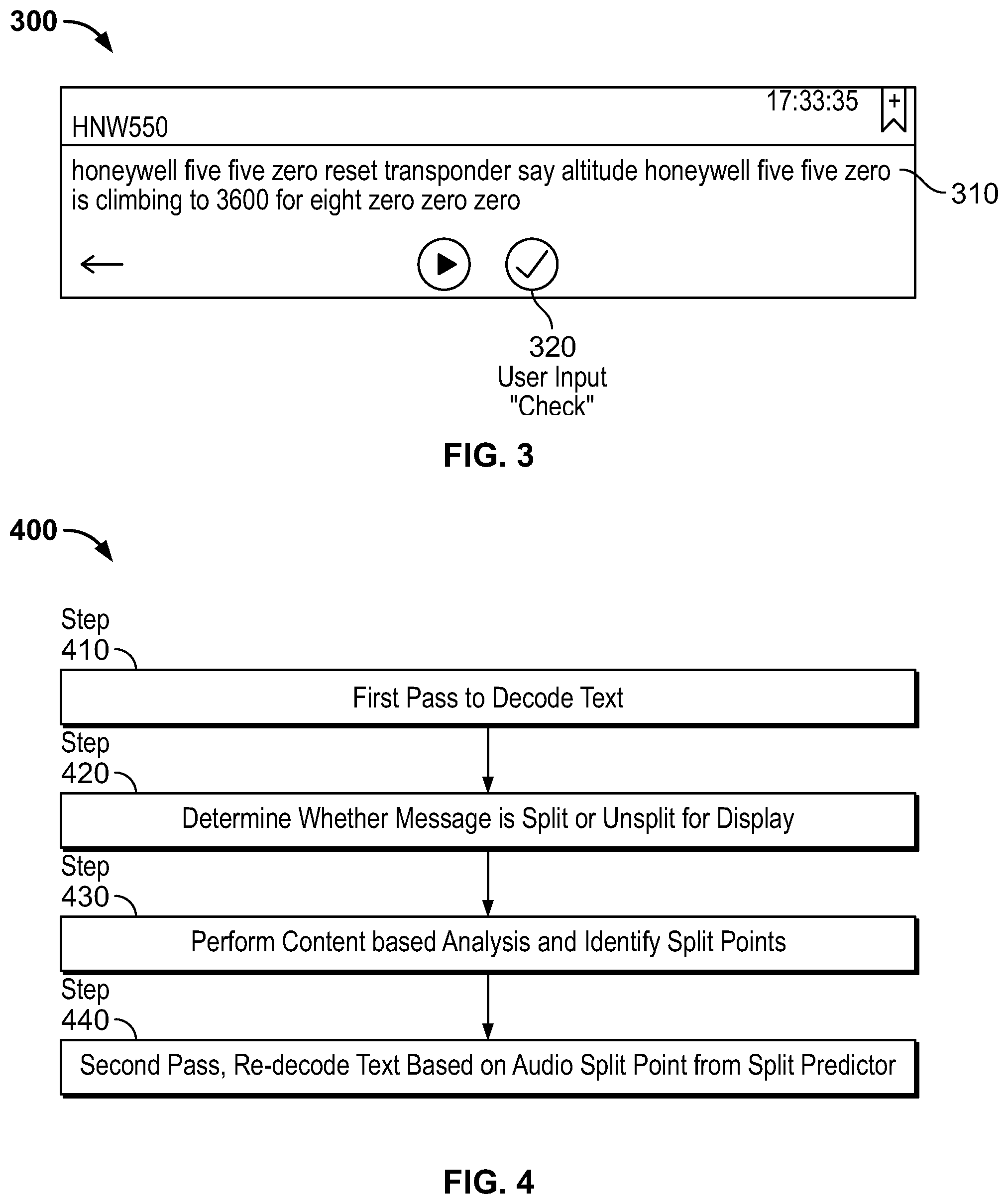 Patent US12322410 Figure 3 – System and method for handling unsplit segments in transcription of air traffic communication (ATC)