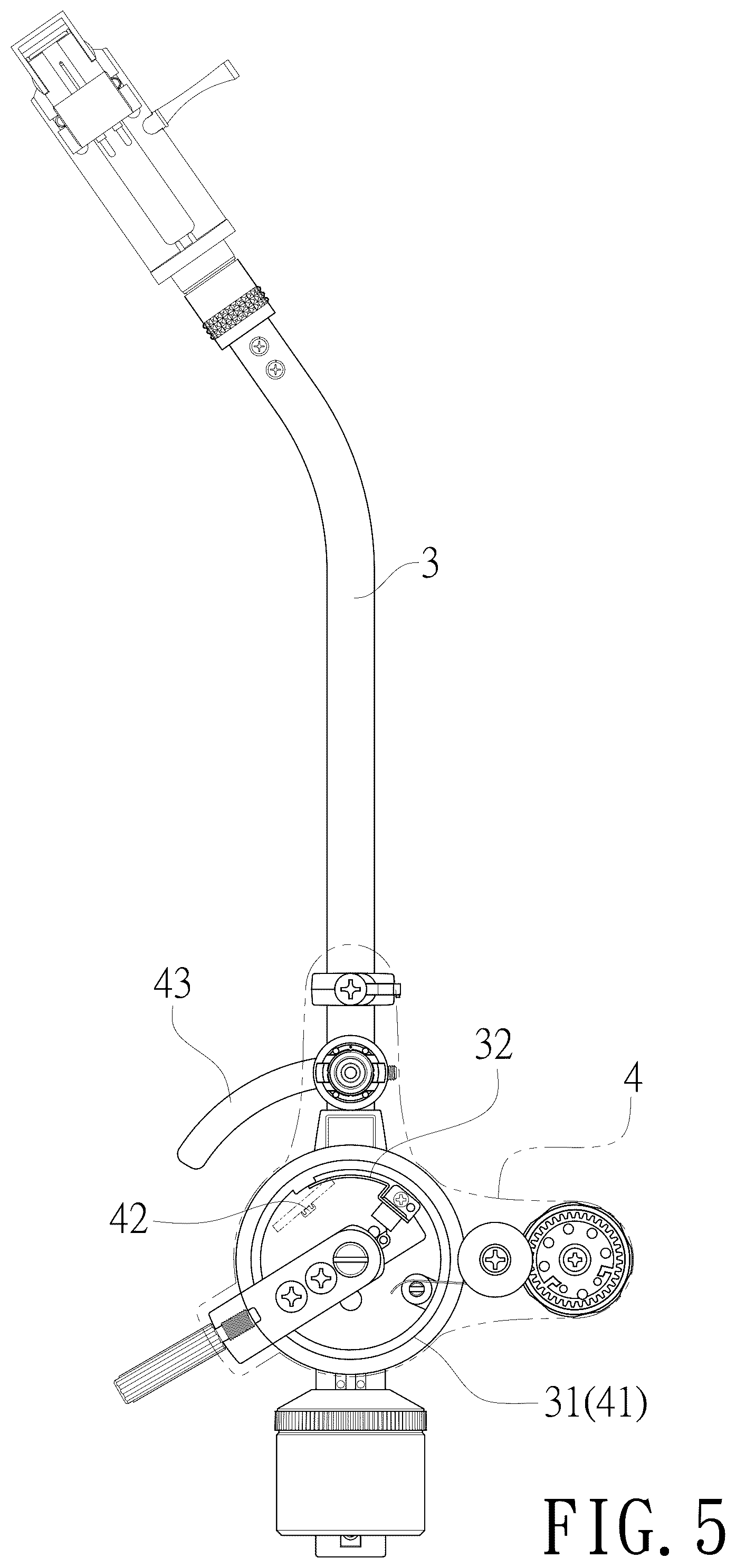 Patent US12322418 Figure 5 – Vinyl record player automatic stop and lift tonearm structure