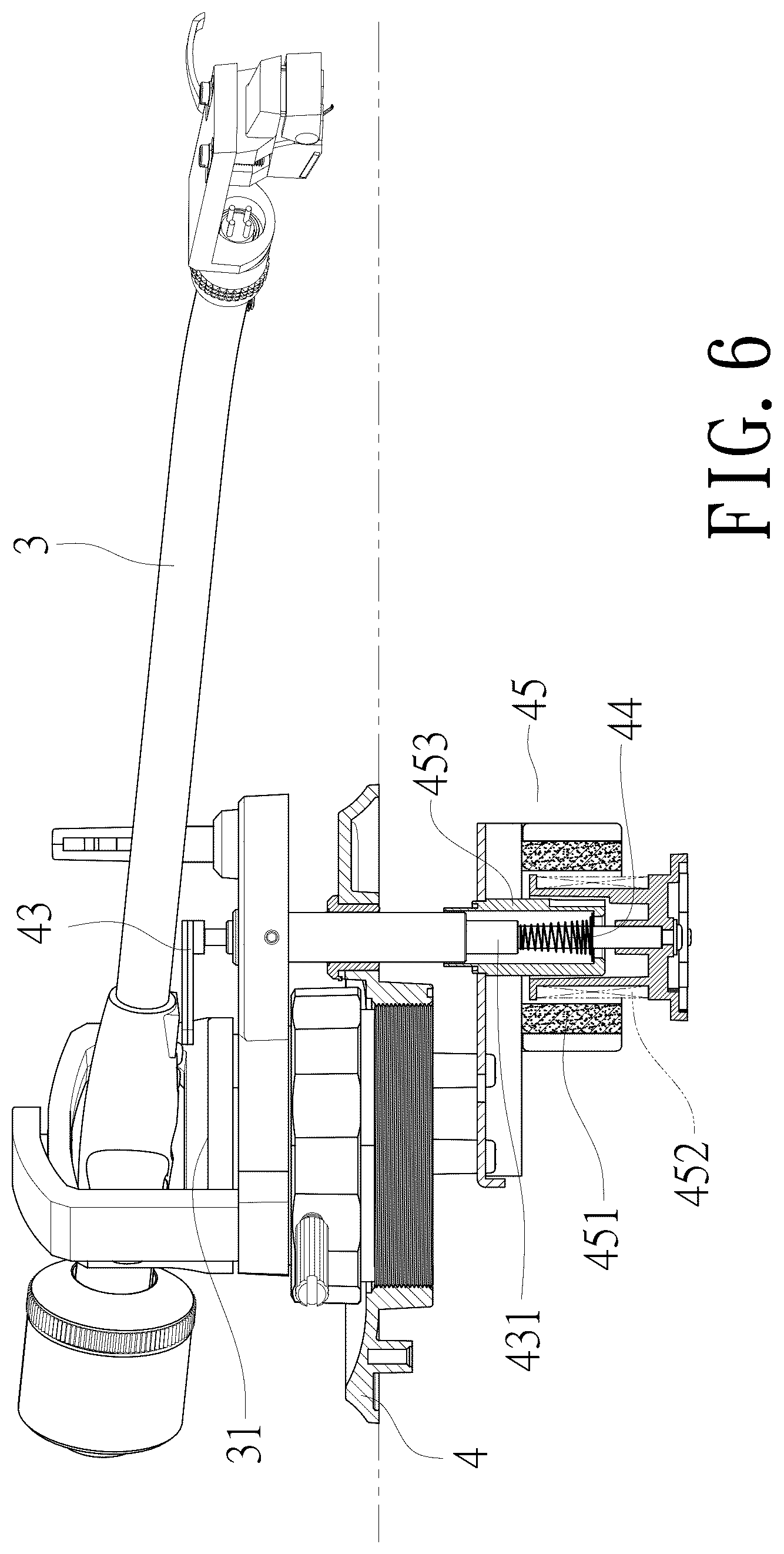 Patent US12322418 Figure 6 – Vinyl record player automatic stop and lift tonearm structure