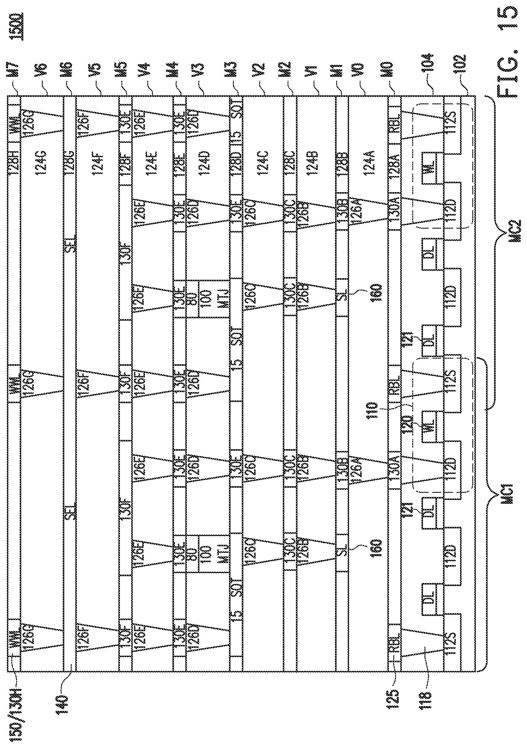 Patent US12322428 Figure 15 – SOT-MRAM with shared selector