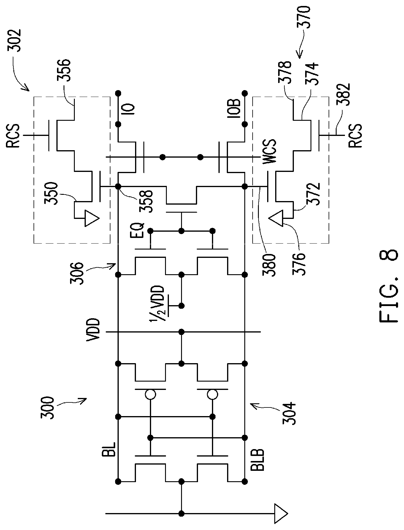 Patent US12322435 Figure 8 – Sense amplifier with read circuit for compute-in-memory