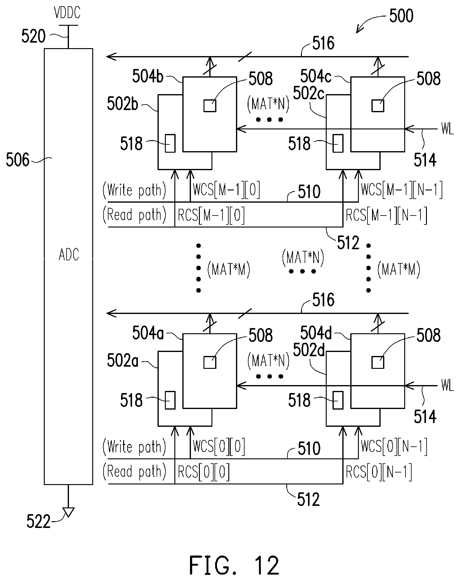 Patent US12322435 Figure 12 – Sense amplifier with read circuit for compute-in-memory