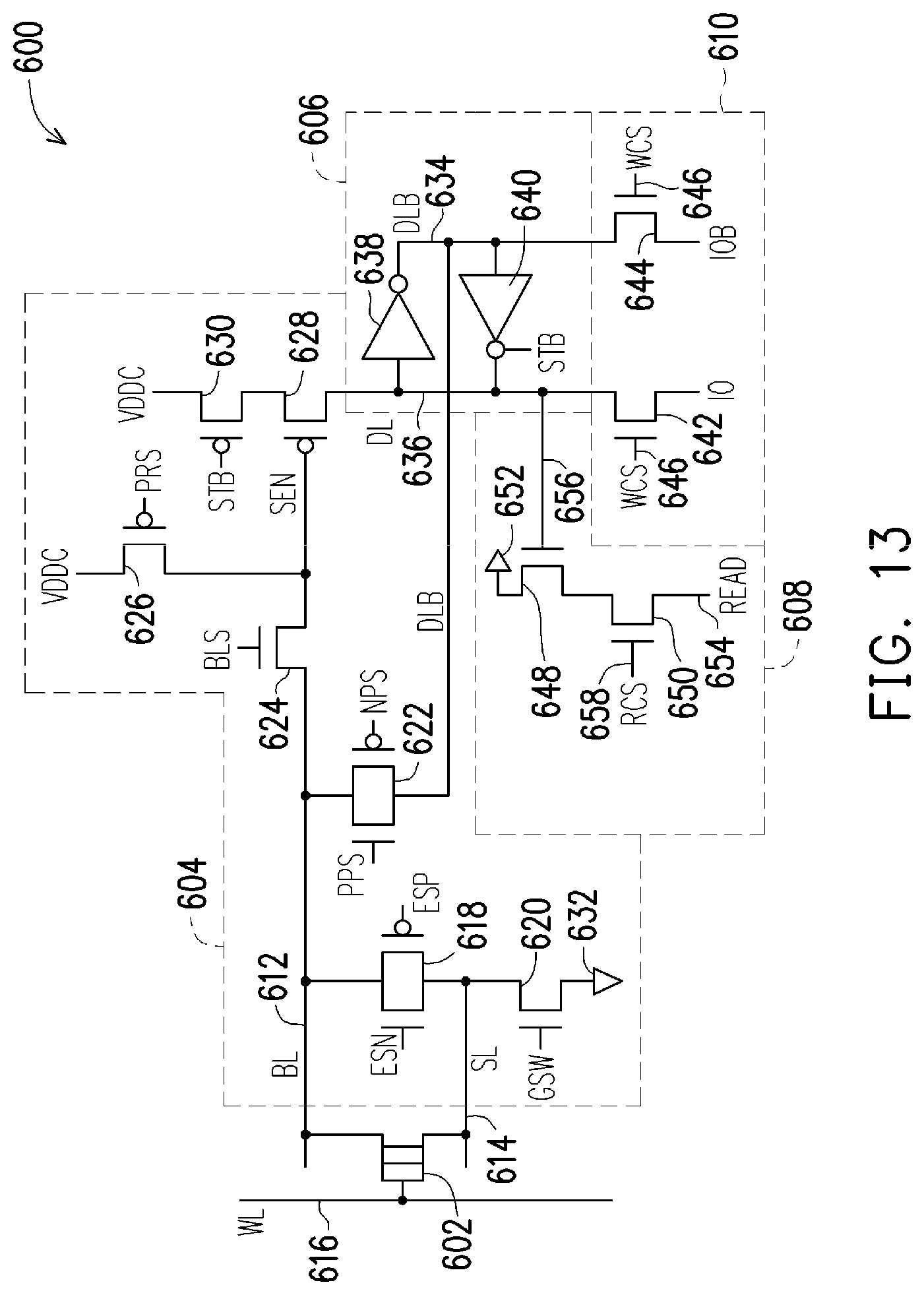Patent US12322435 Figure 13 – Sense amplifier with read circuit for compute-in-memory