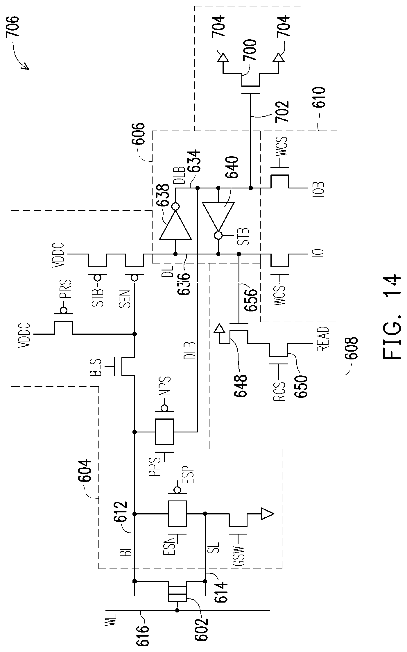 Patent US12322435 Figure 14 – Sense amplifier with read circuit for compute-in-memory