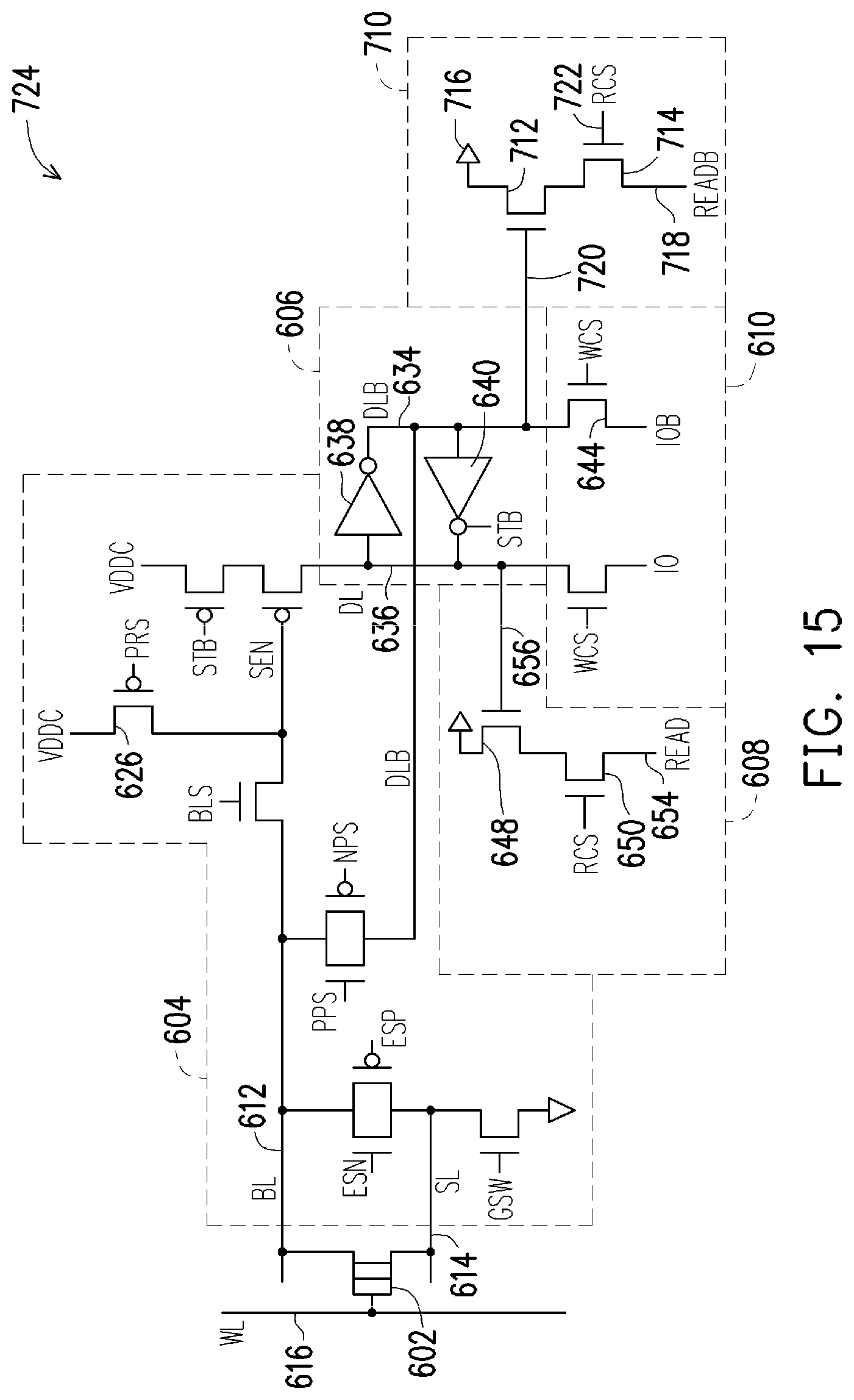 Patent US12322435 Figure 15 – Sense amplifier with read circuit for compute-in-memory