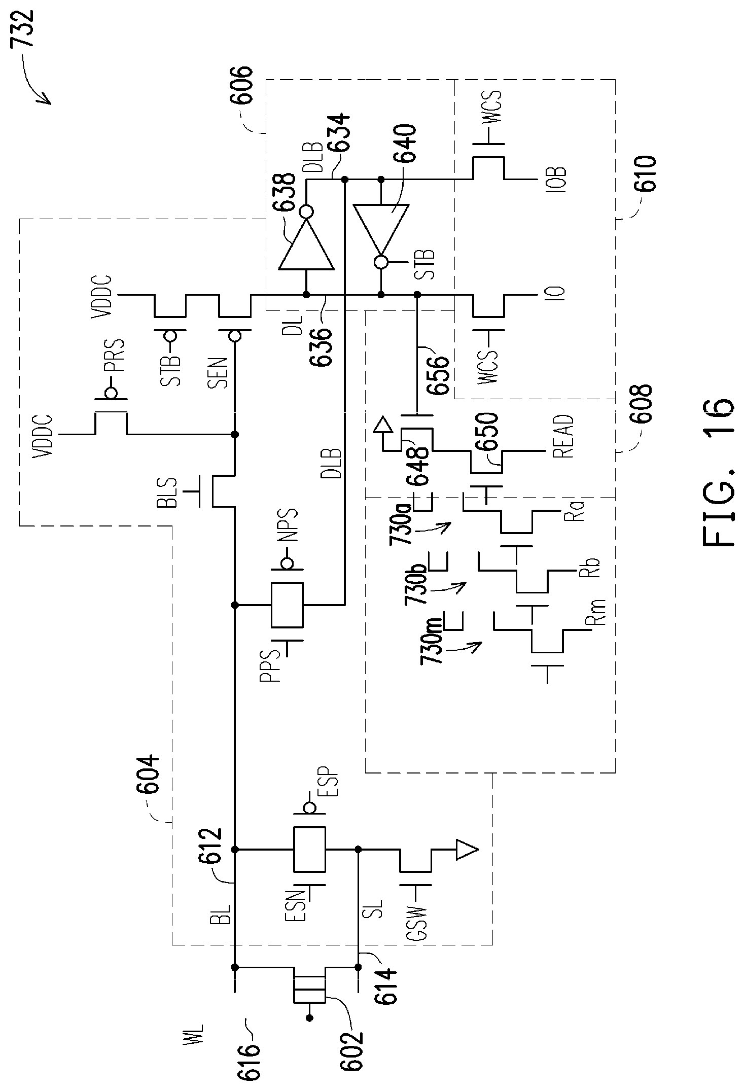 Patent US12322435 Figure 16 – Sense amplifier with read circuit for compute-in-memory