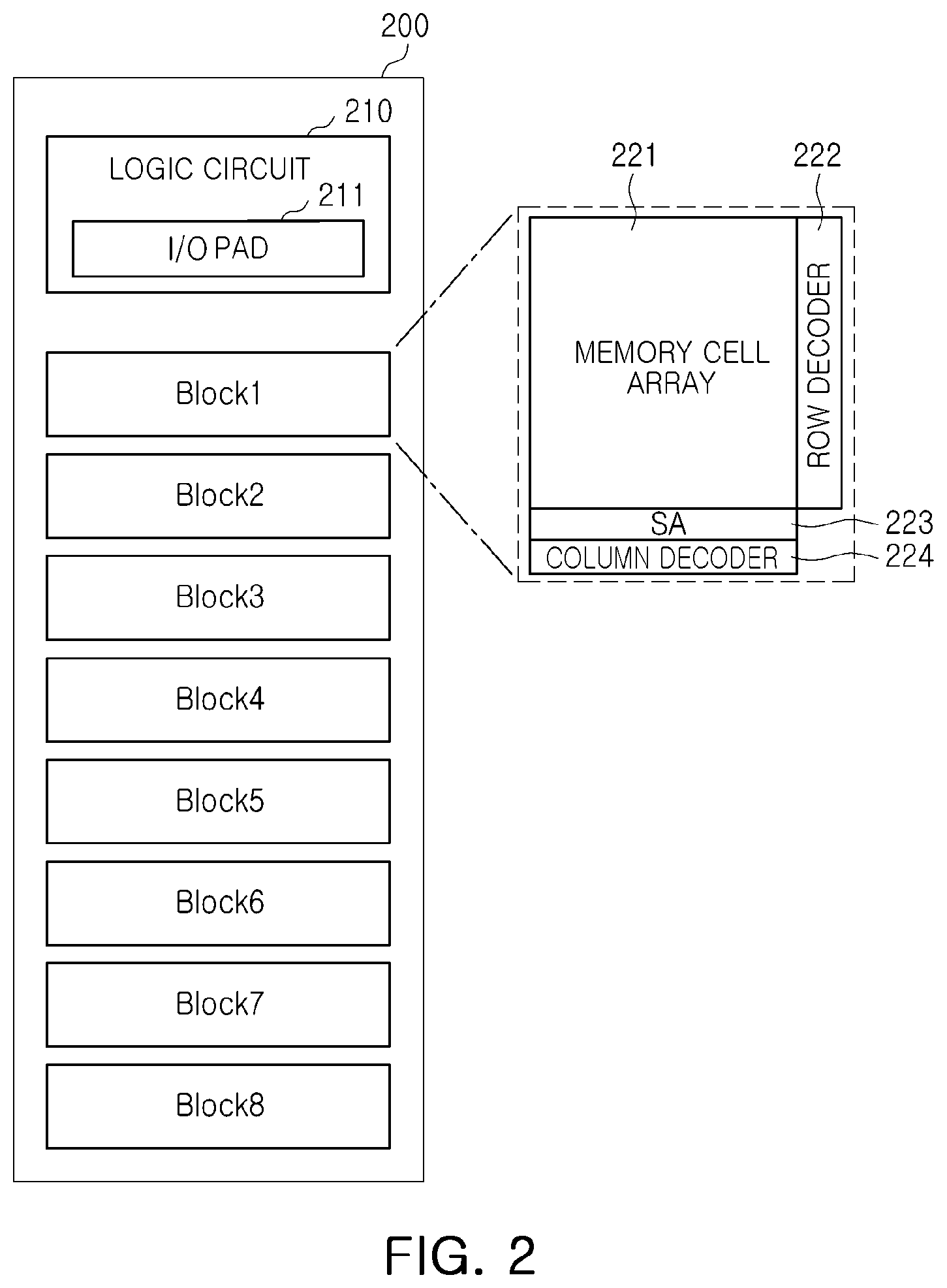 Patent US12322437 Figure 2 – Memory chip and memory system including the same