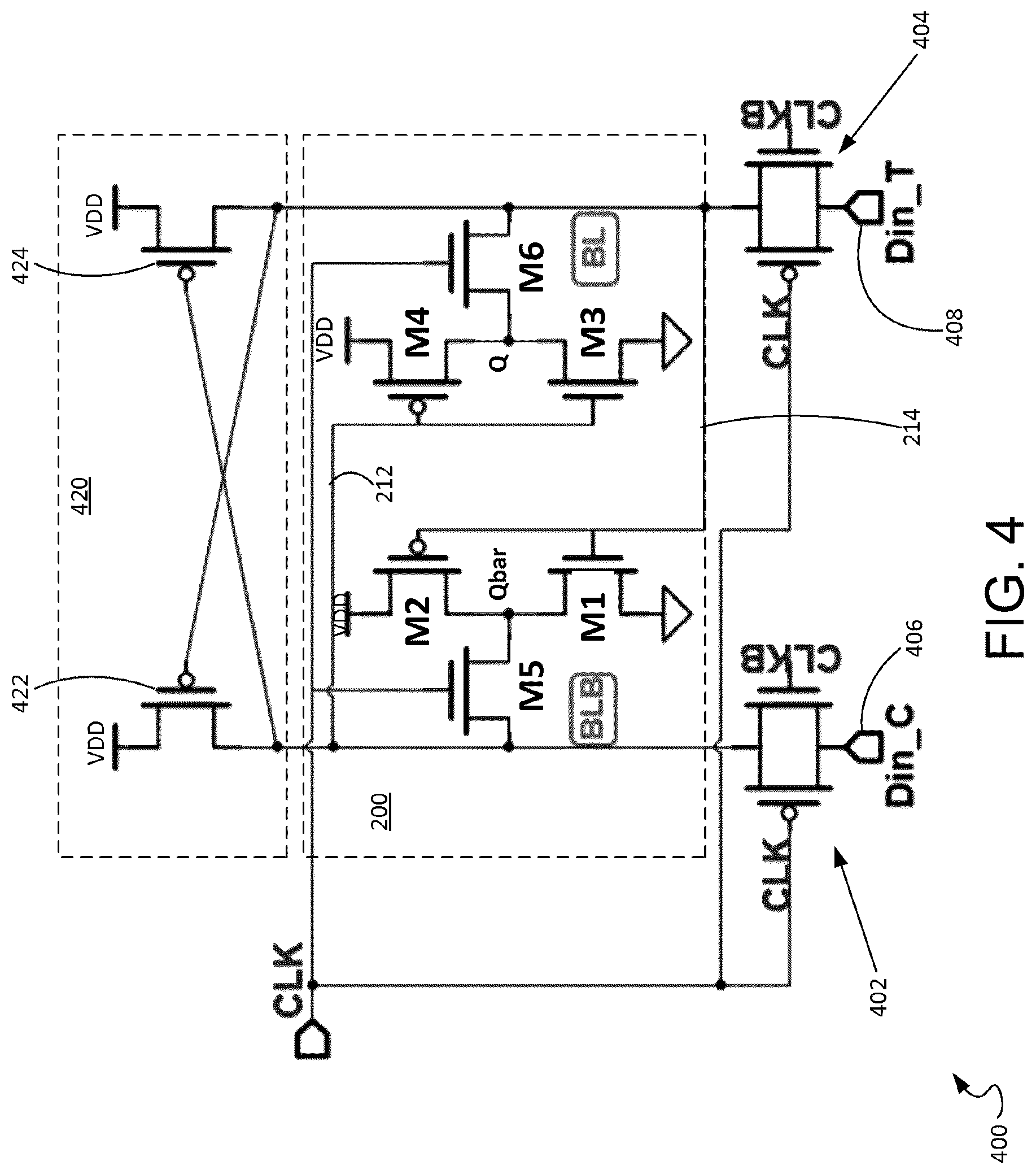 Patent US12322438 Figure 5 – Latch circuit formed by modified memory cells