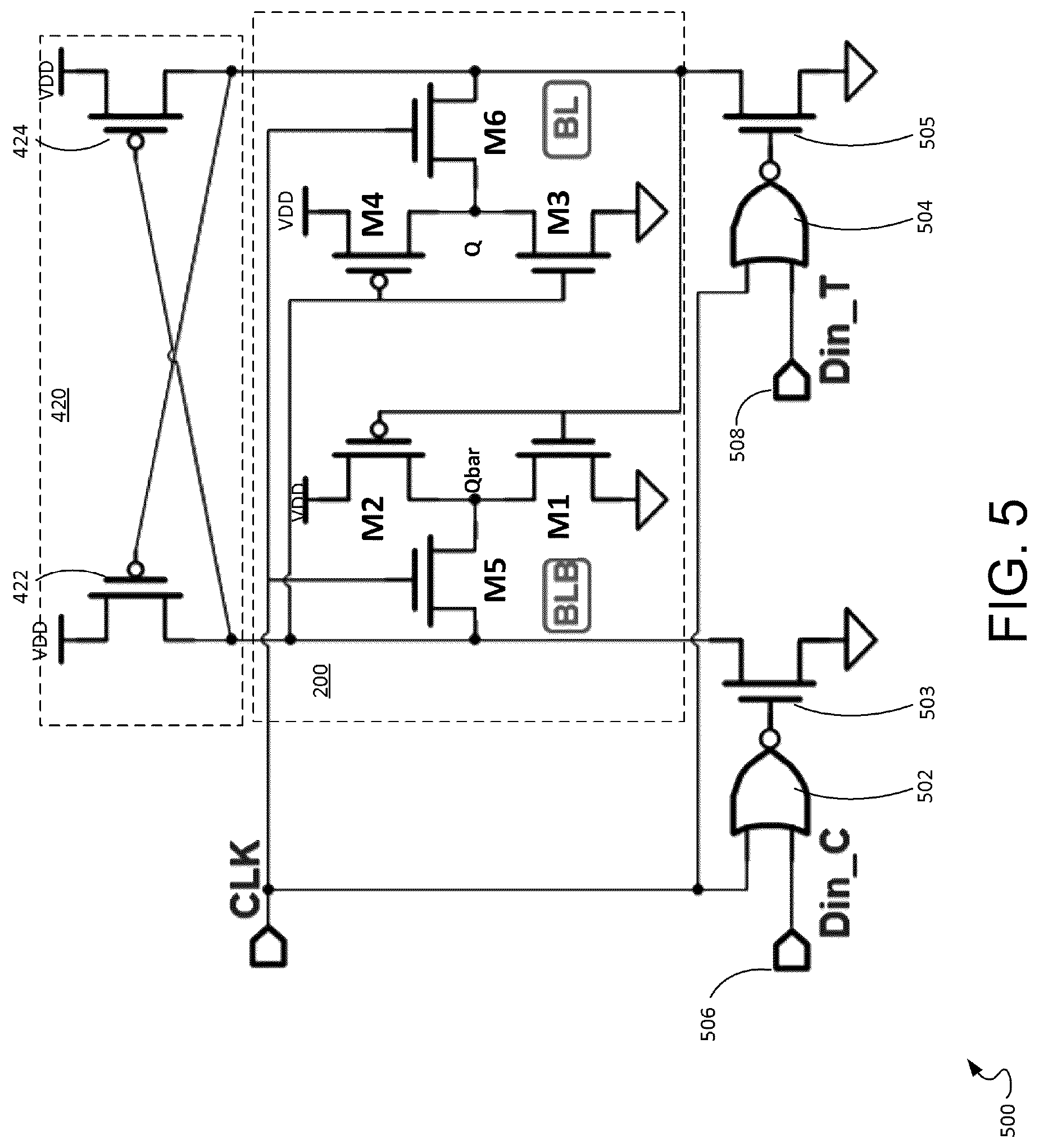 Patent US12322438 Figure 6 – Latch circuit formed by modified memory cells