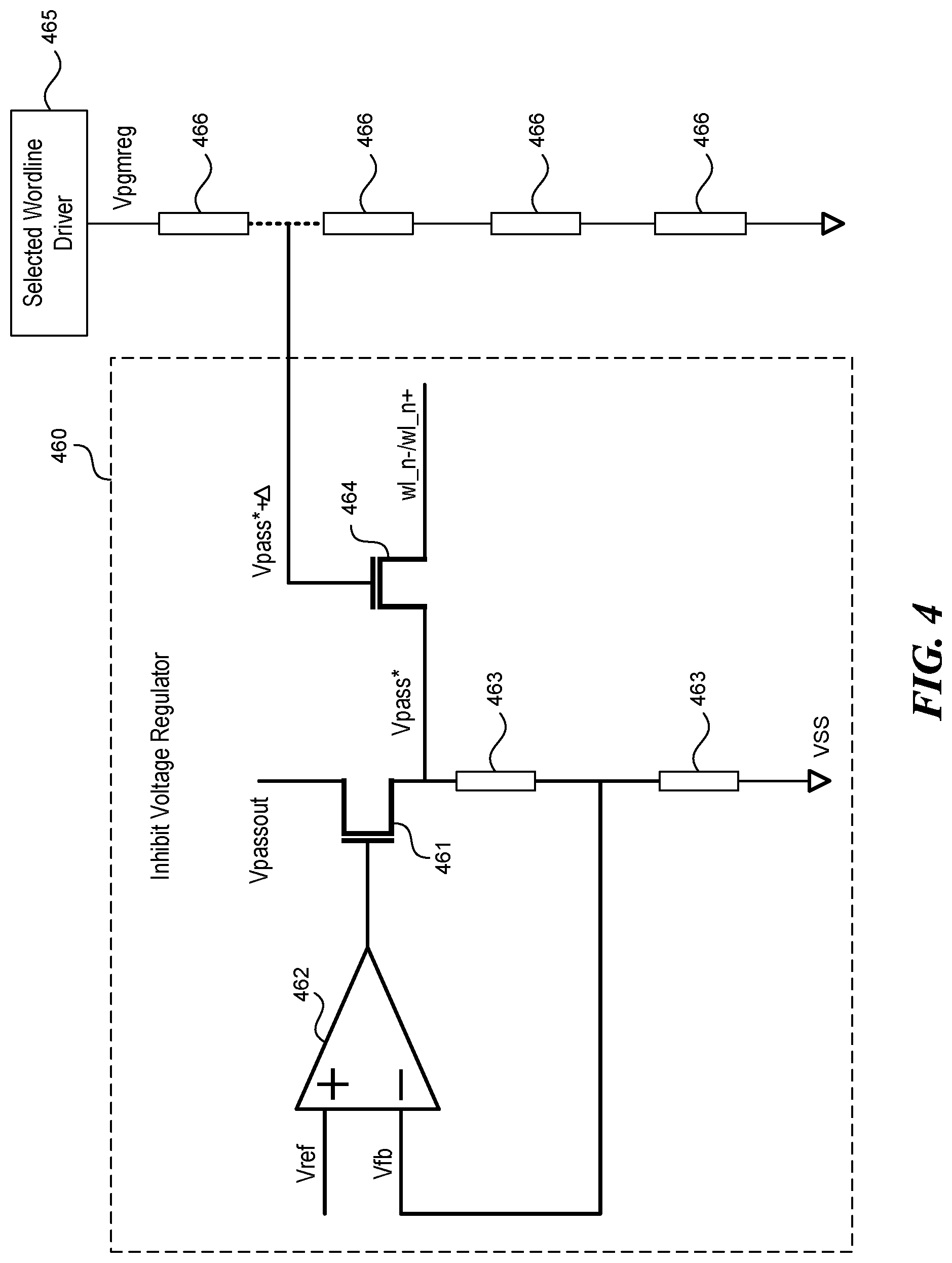 Patent US12322444 Figure 4 – Memory devices with controlled wordline ramp rates, and associated systems and methods