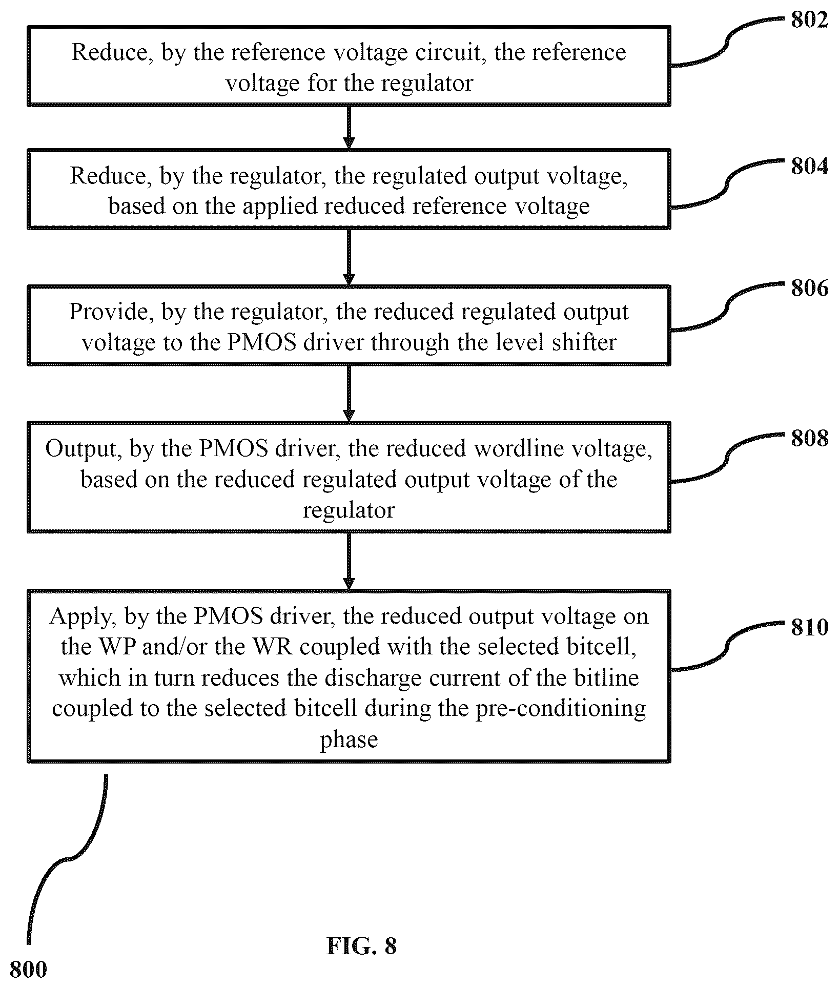 Patent US12322446 Figure 9 – Reduced word line voltage during discharge phase of read operation