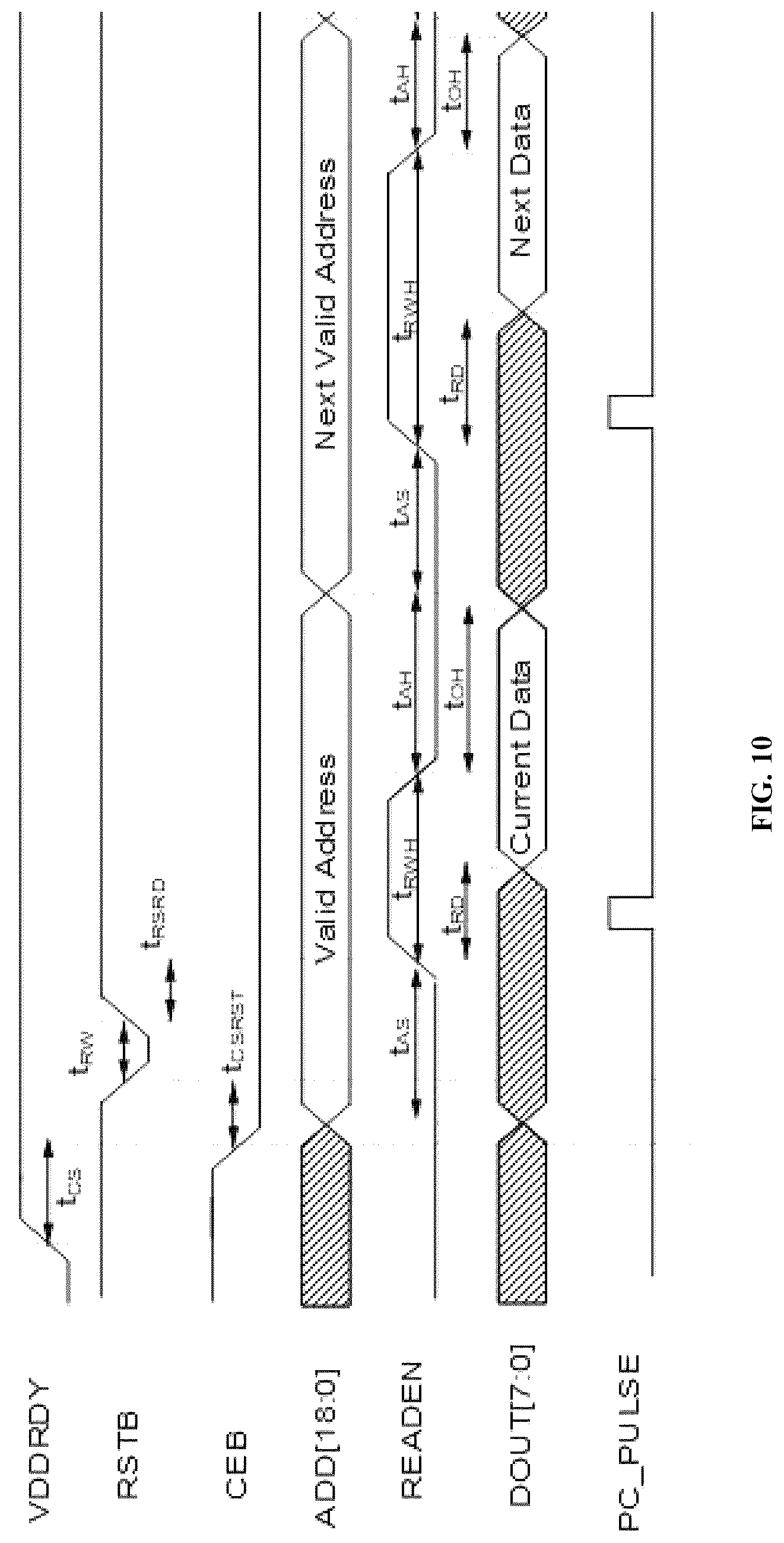 Patent US12322446 Figure 11 – Reduced word line voltage during discharge phase of read operation