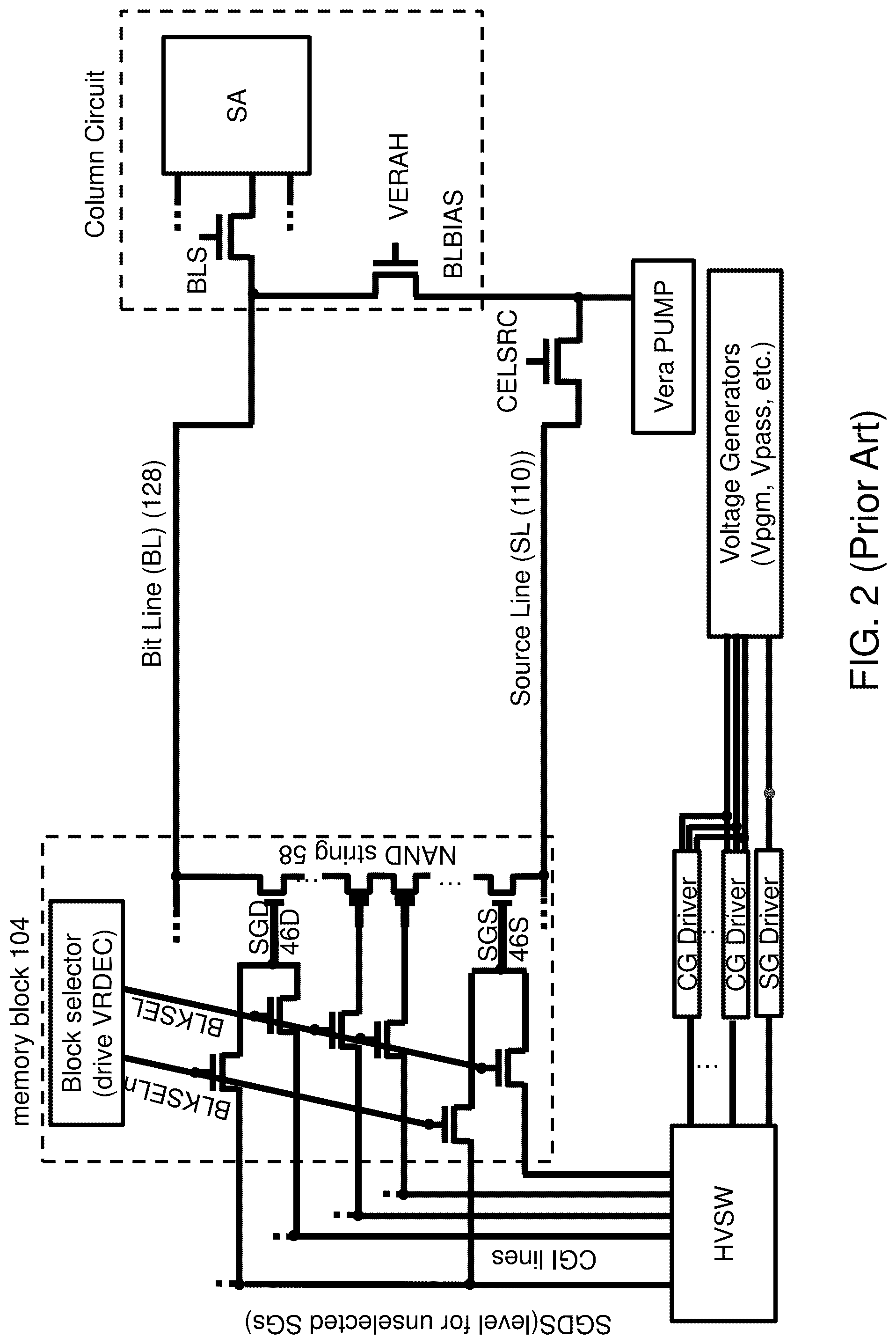Patent US12322452 Figure 2 – Three-dimensional memory device including a bit-line-bias vertical transistor block and methods of operating the same