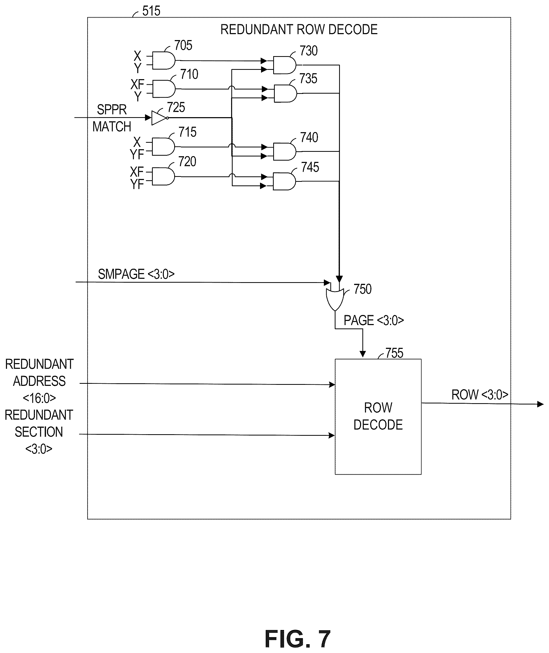 Patent US12322466 Figure 7 – Memory device with redundancy for page-based repair