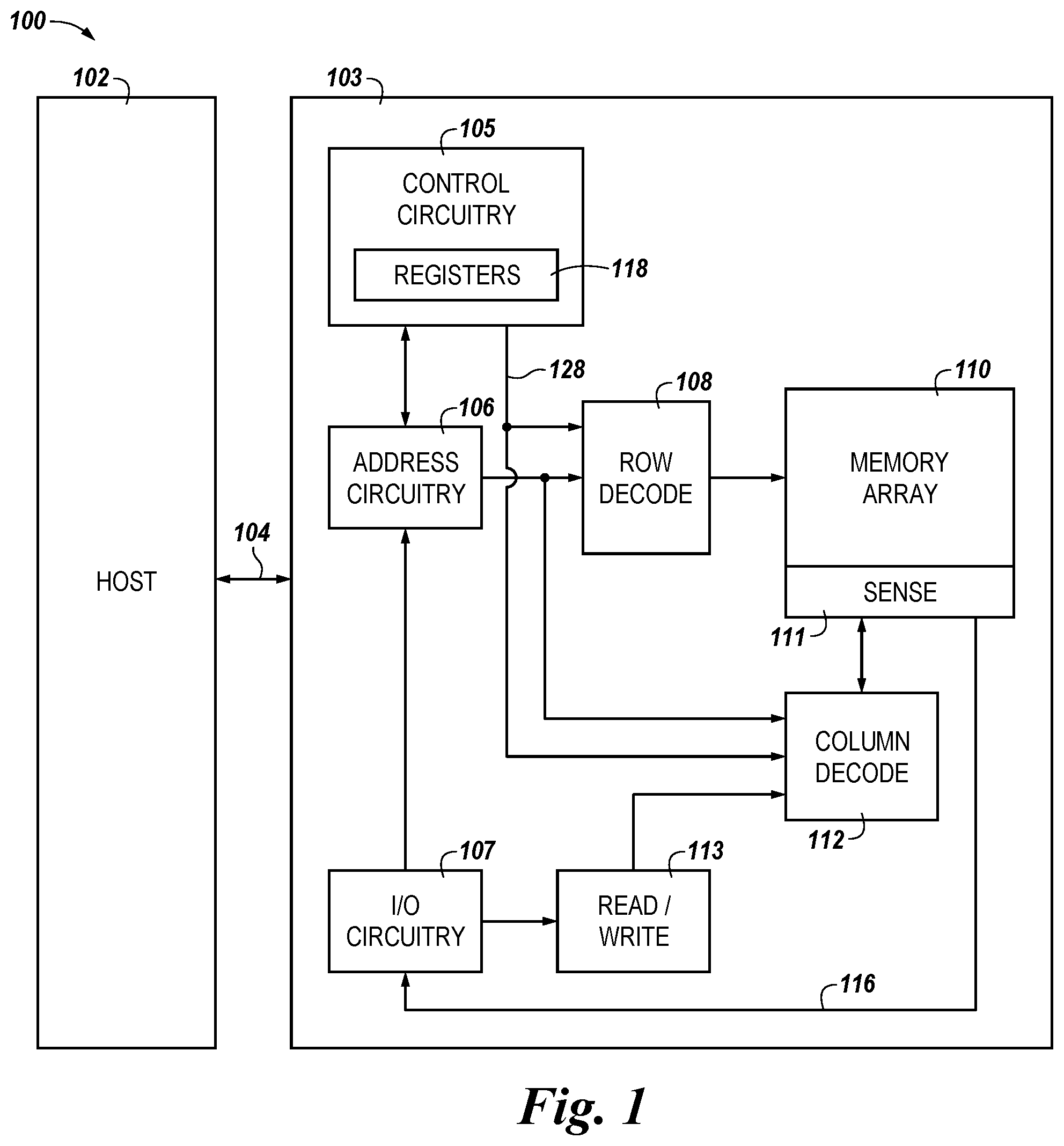 Patent US12322468 Figure 1 – Conditional write back scheme for memory