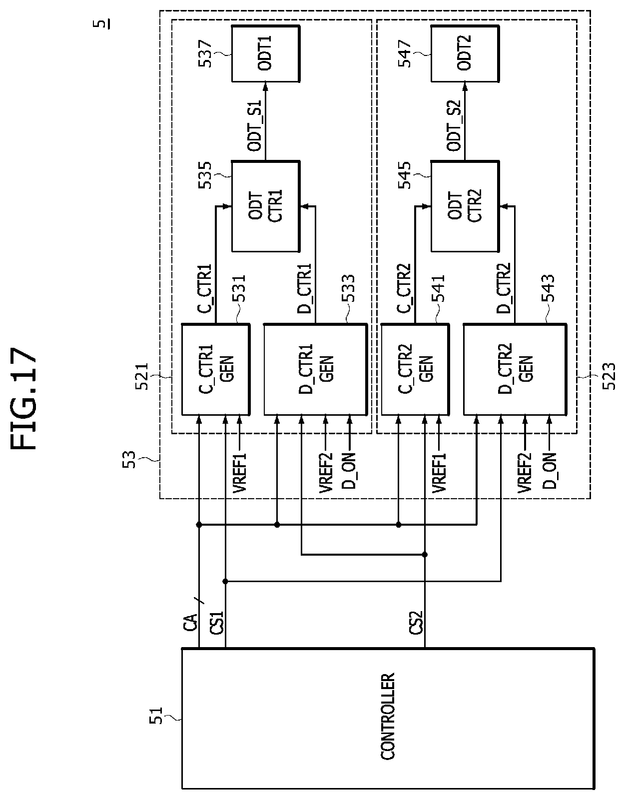 Patent US12322470 Figure 17 – Semiconductor devices and semiconductor systems calibrating termination resistance