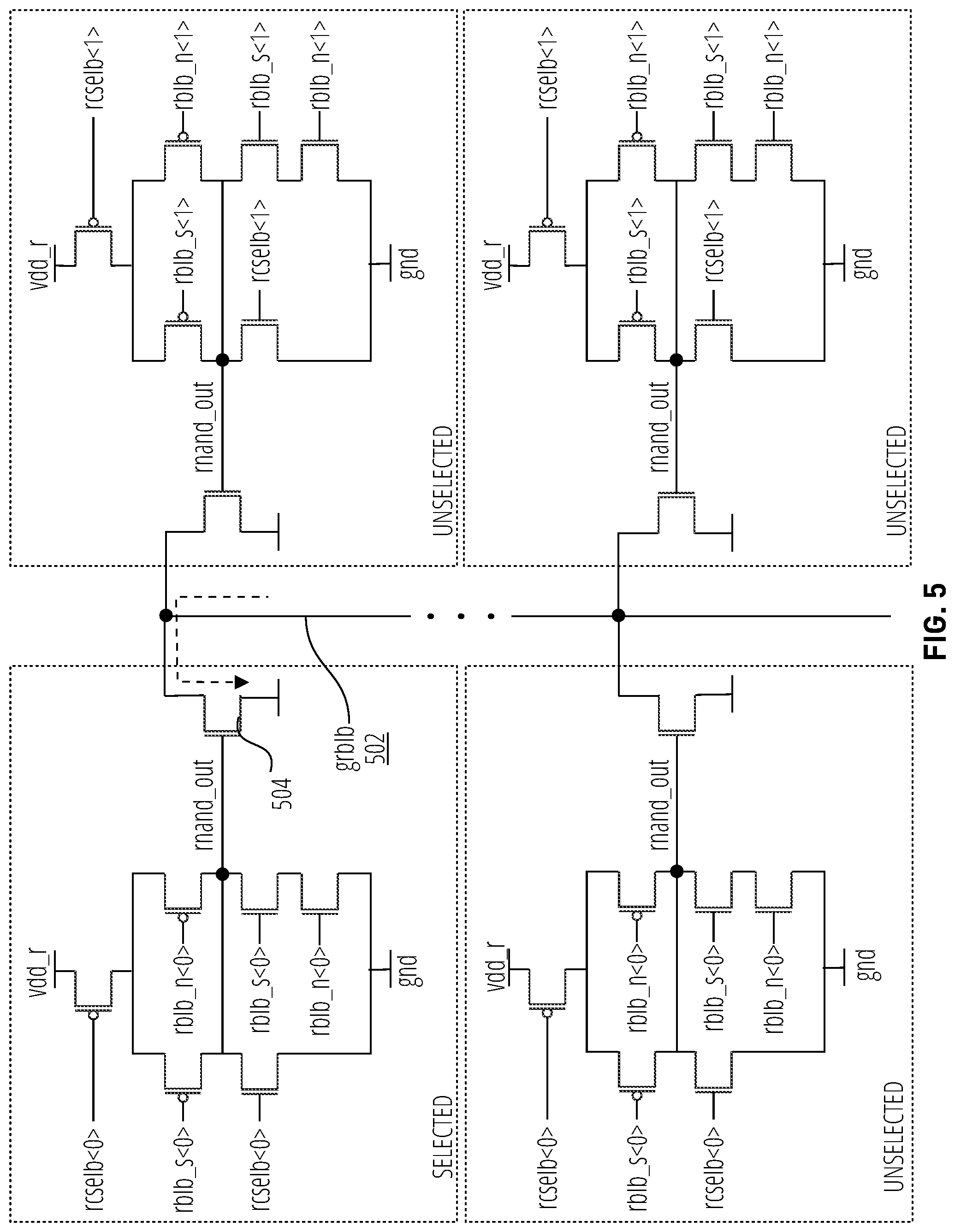 Patent US12322471 Figure 5 – Contention-free dual-voltage logic cell