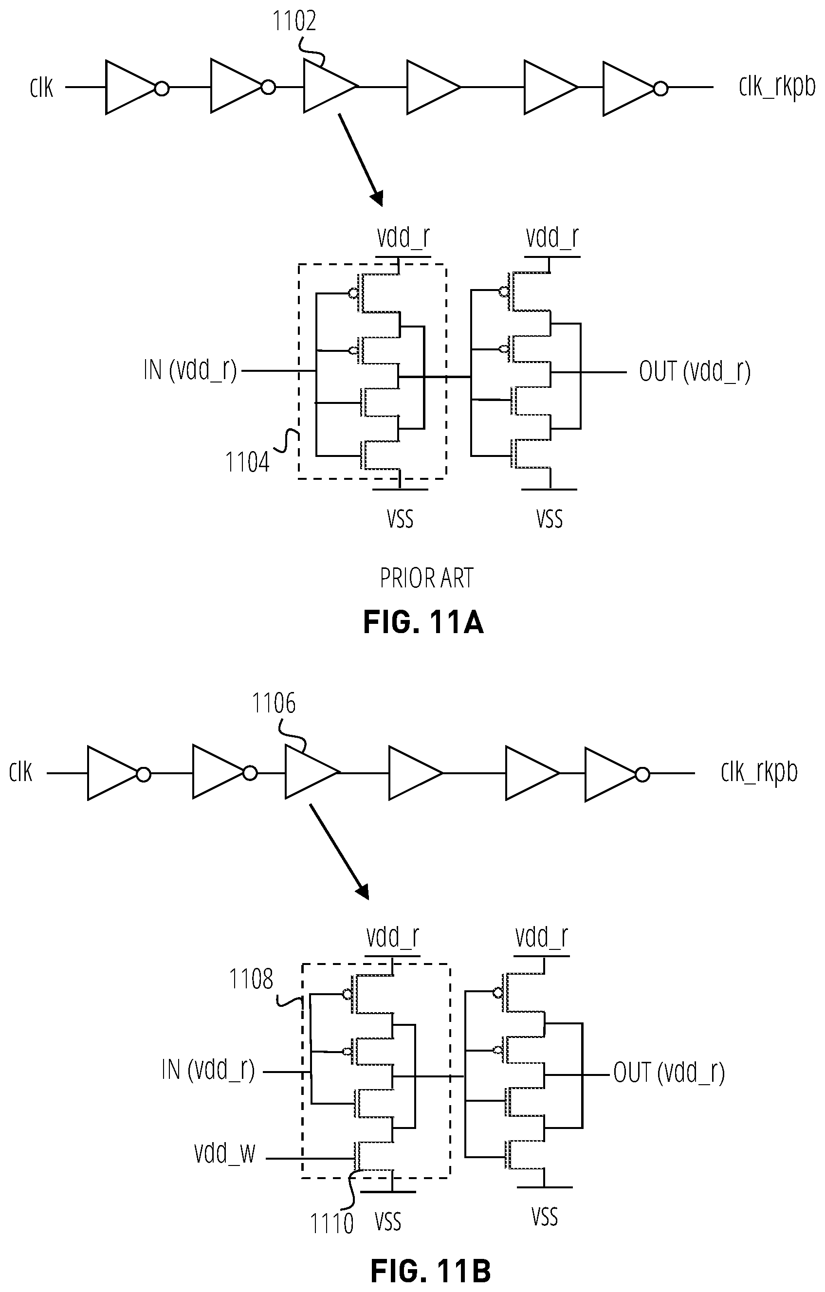 Patent US12322471 Figure 11 – Contention-free dual-voltage logic cell
