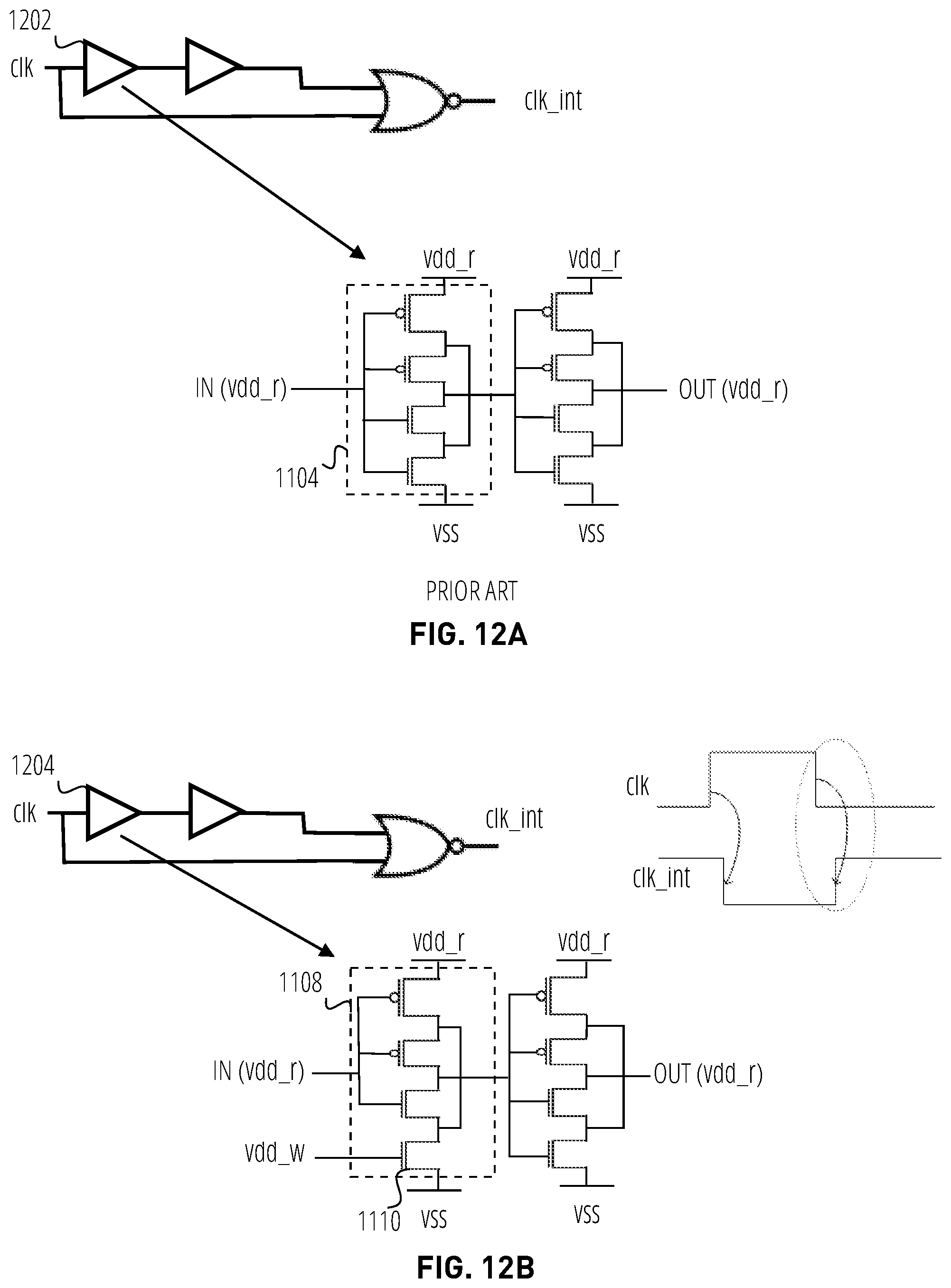 Patent US12322471 Figure 12 – Contention-free dual-voltage logic cell