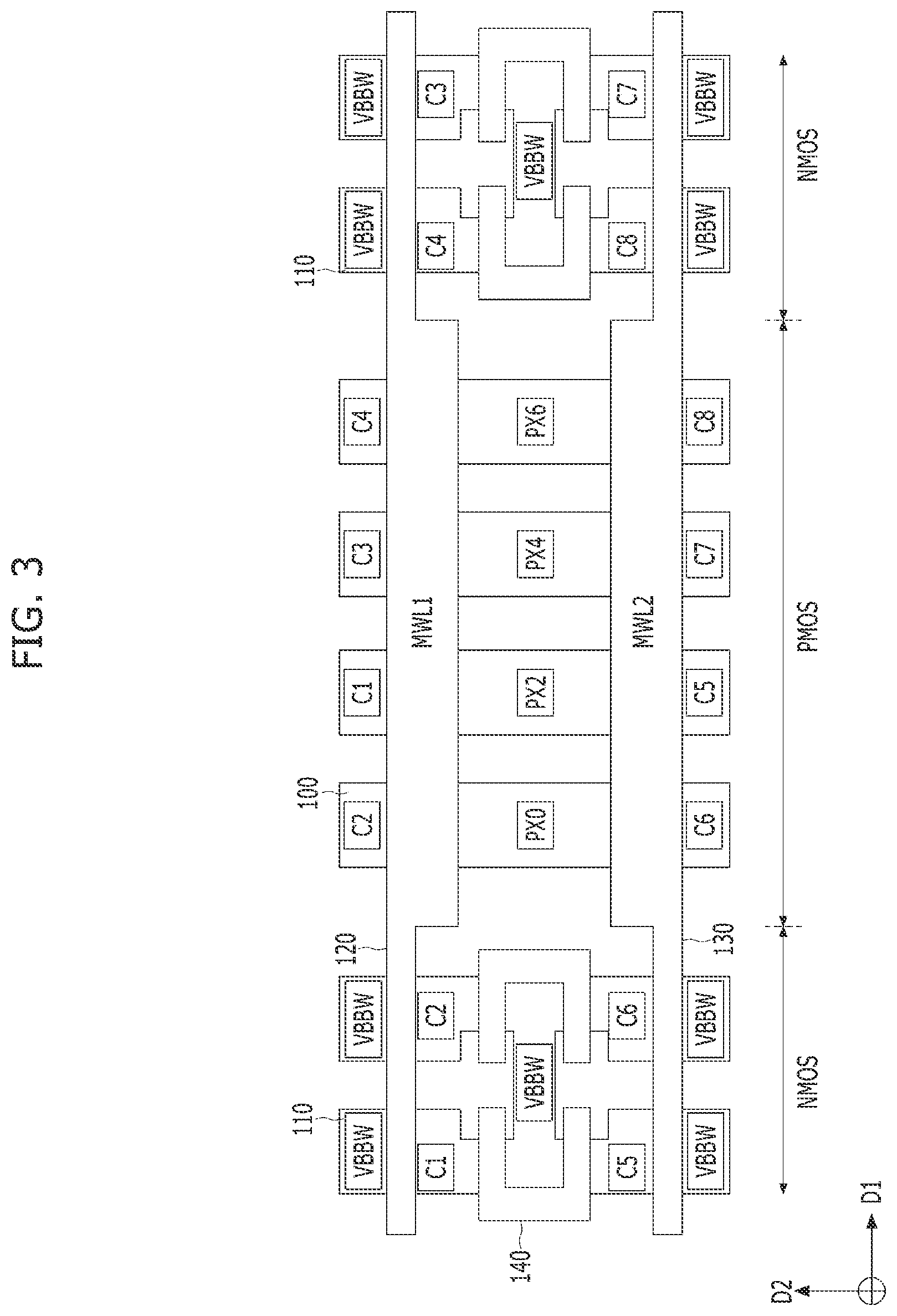 Patent US12322475 Figure 4 – Semiconductor device with buried gate word line drivers
