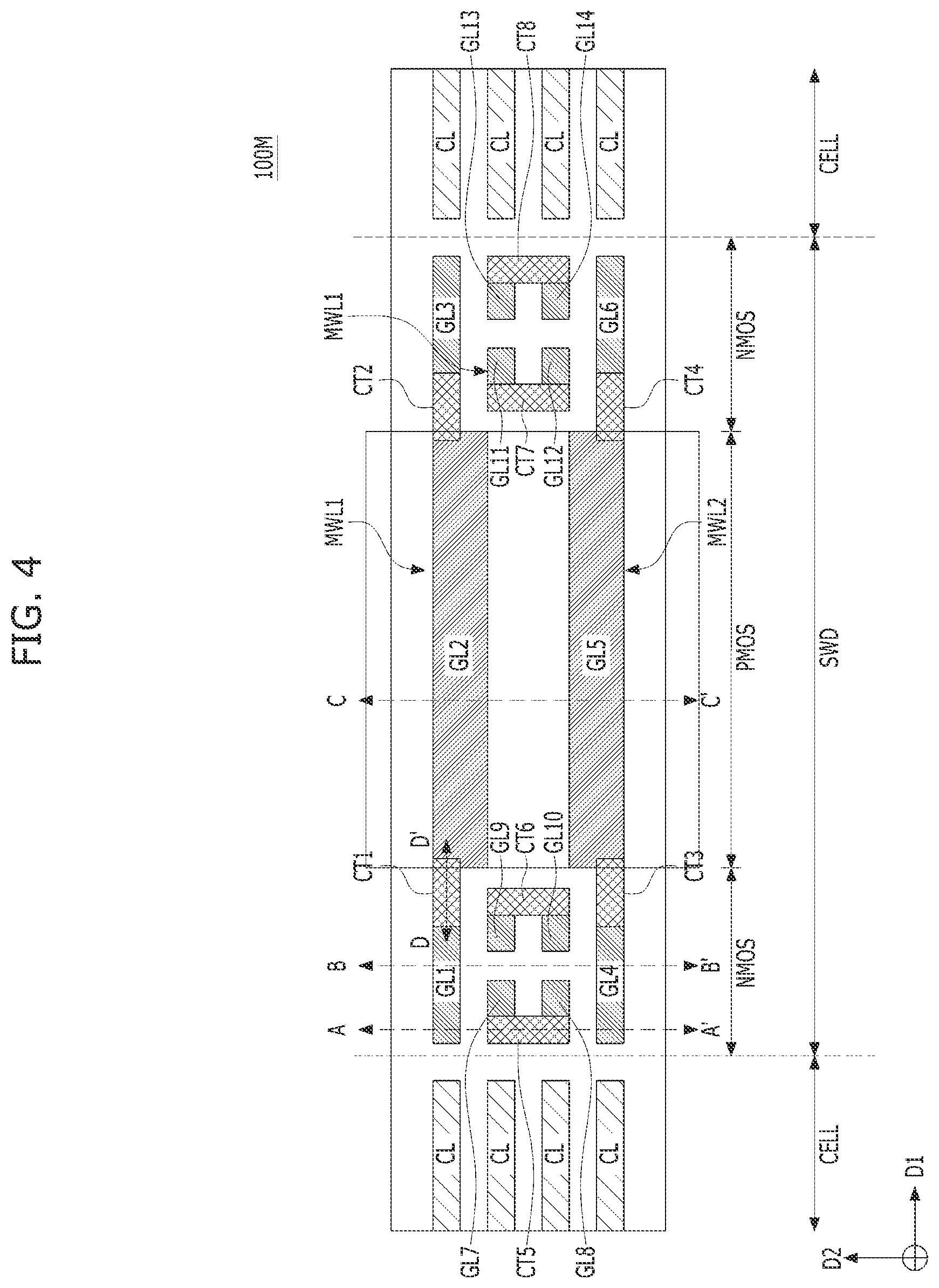Patent US12322475 Figure 5 – Semiconductor device with buried gate word line drivers