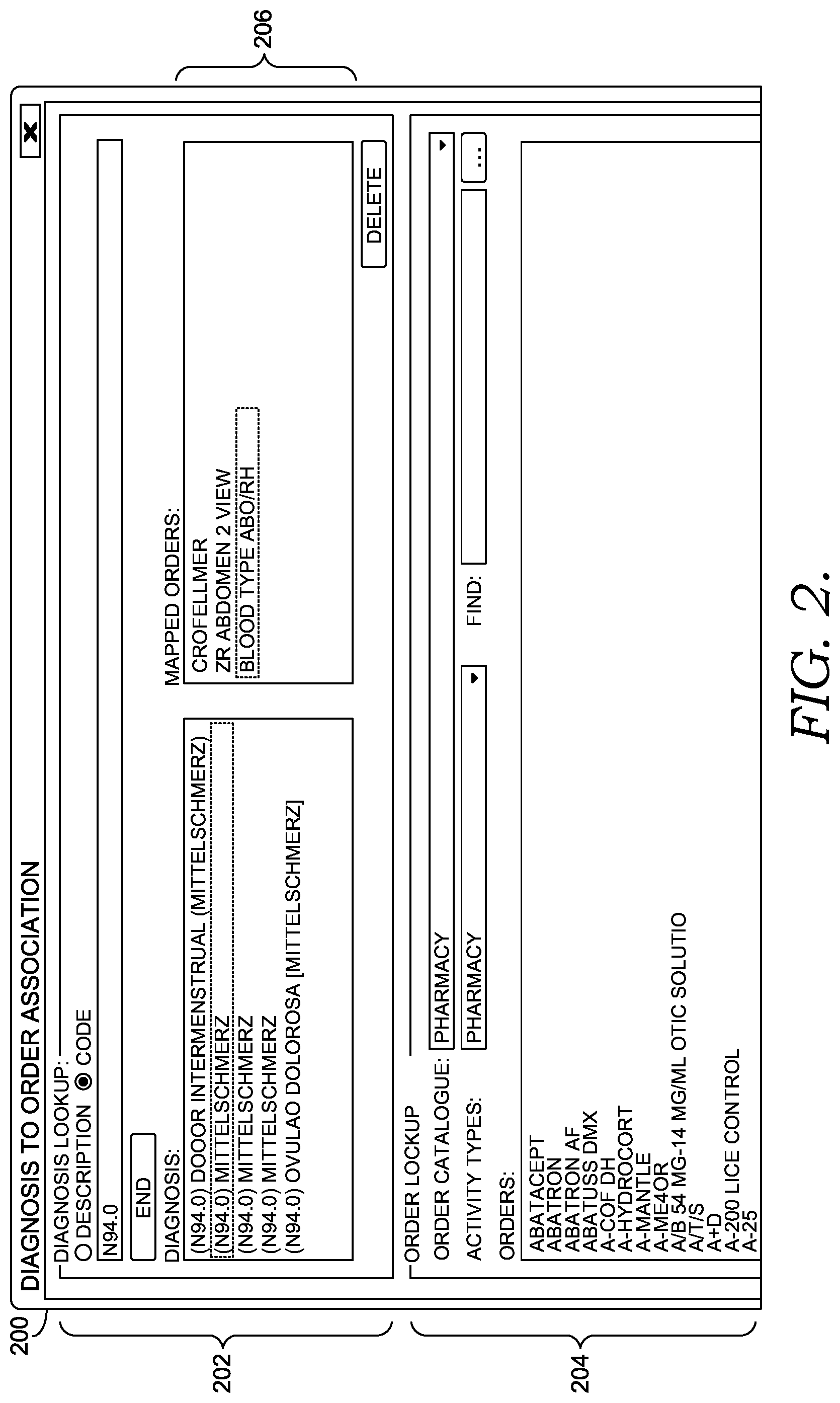 Patent US12322499 Figure 2 – Order selection and entry management system