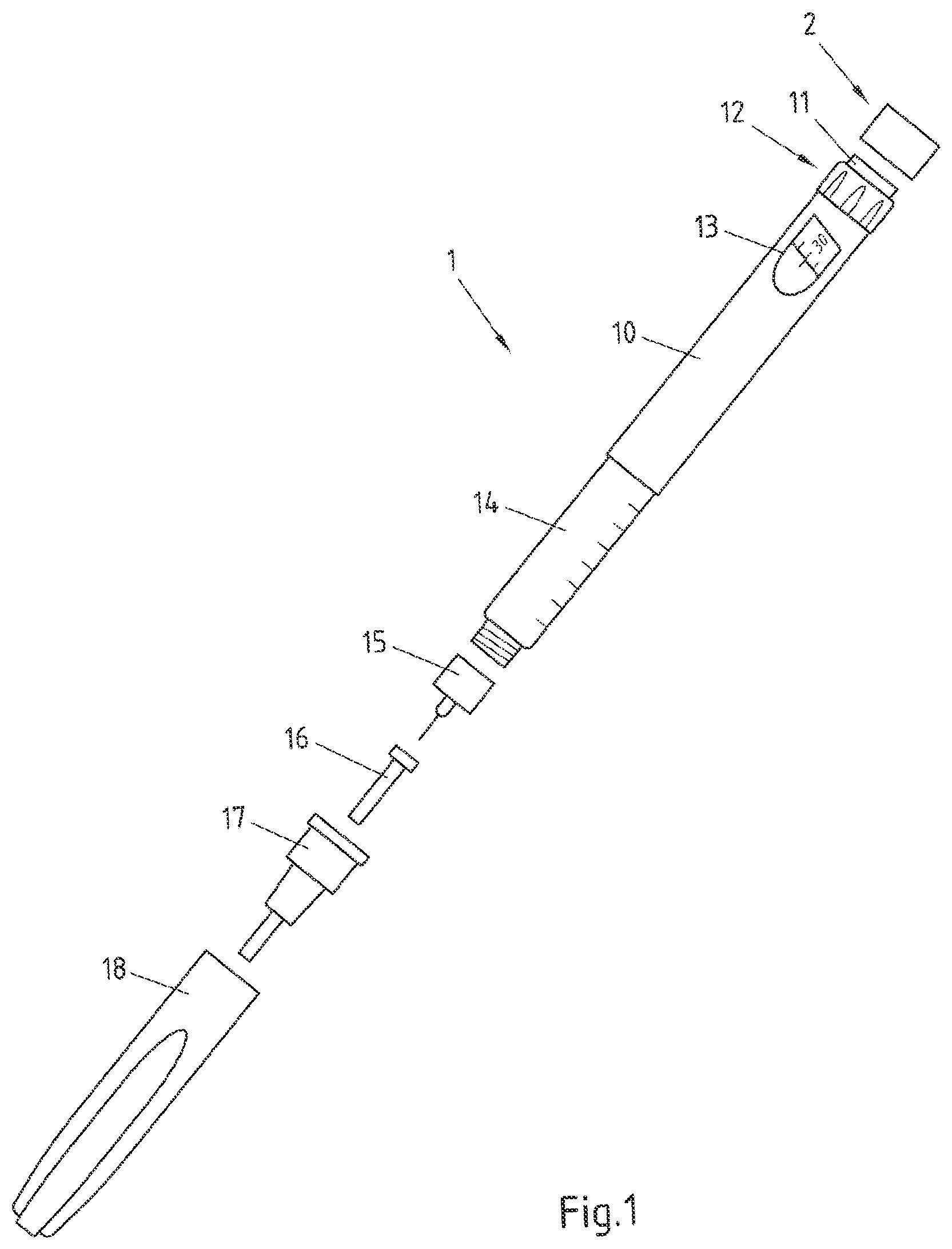 Patent US12322504 Figure 1 – Device and method for detecting an actuation action performable with a medical device